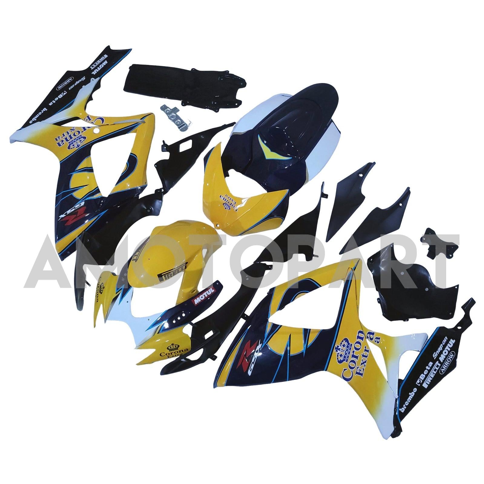 Amotopart 2006-2007 Suzuki GSXR 600/750 Yellow Black Fairing Kit