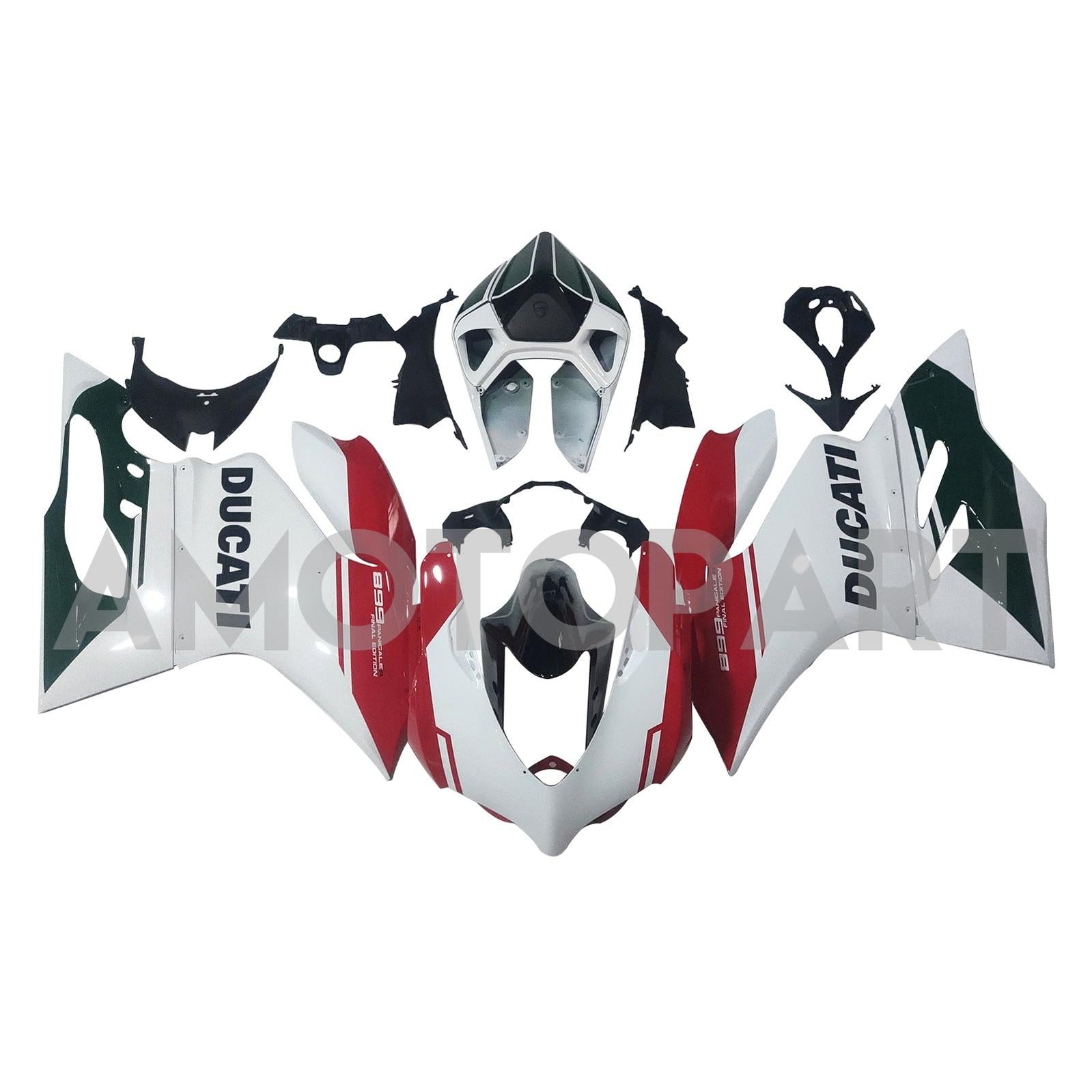 Amotopart 2012-2015 Ducati 899 Green White Red Fairing Kit