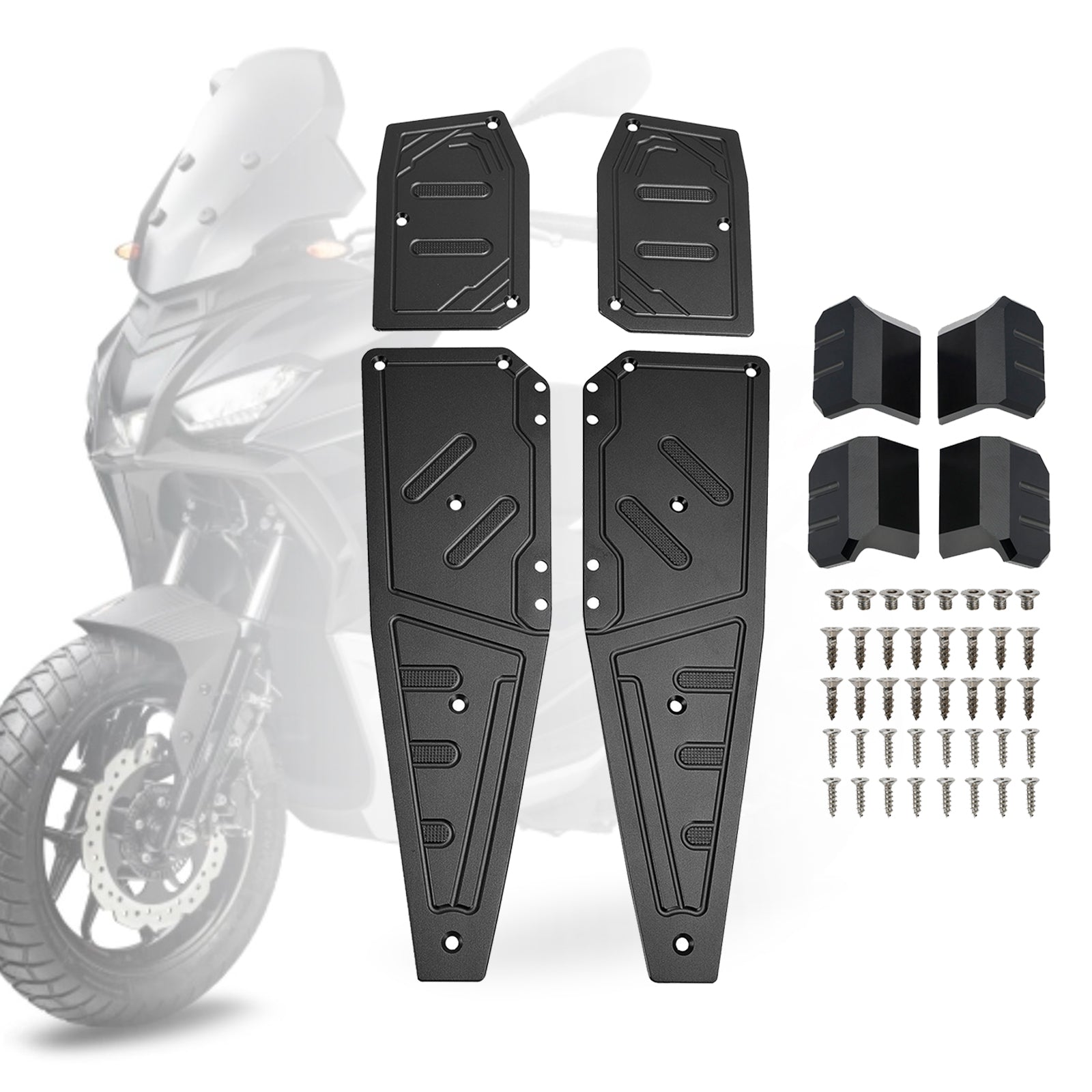 22-23 アプリリア SR GT200 SR GT125 ブラック フットボード フットレスト パッド ペグ ペダル プレート