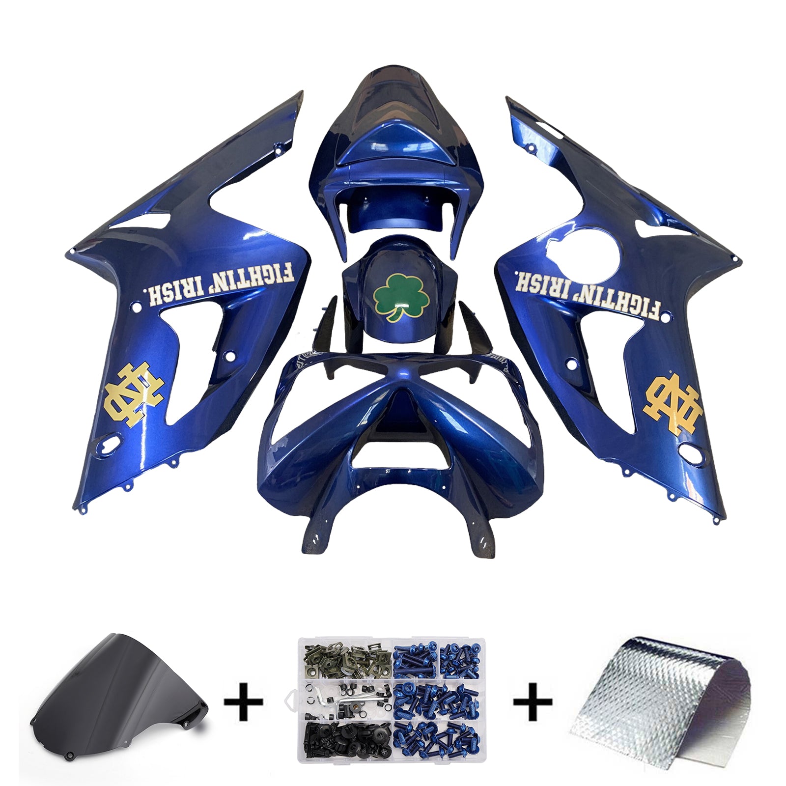 Amotopart 2003-2004 Kawasaki ZX6R 636 Dunkelblau Abzugskit