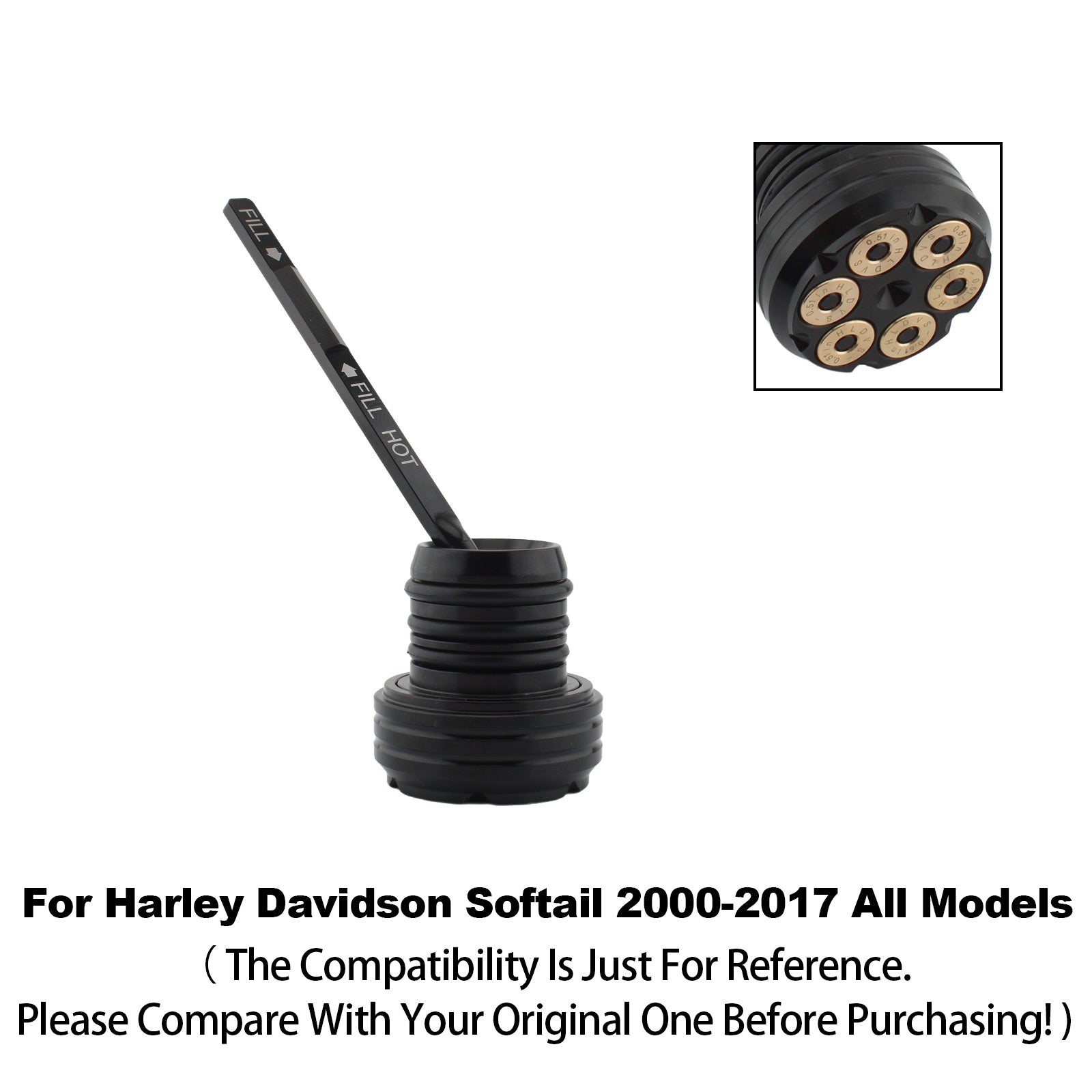 2000-2017 Softail All Models Oil Dipstick Tank Cap Plug