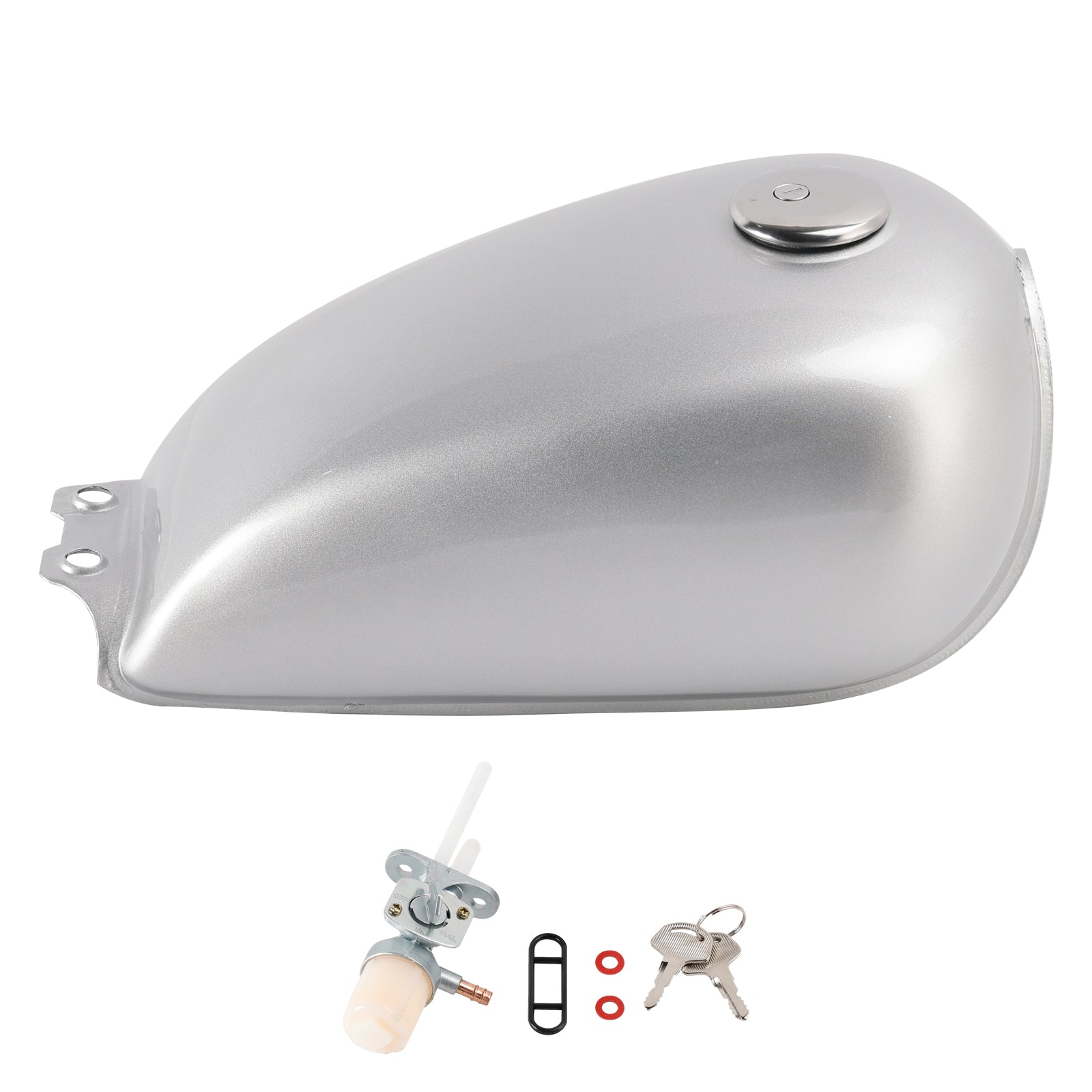 Suzuki Gn125 Gn125e Cafe Racer Classic Retro Gas Fuel Tank Silver