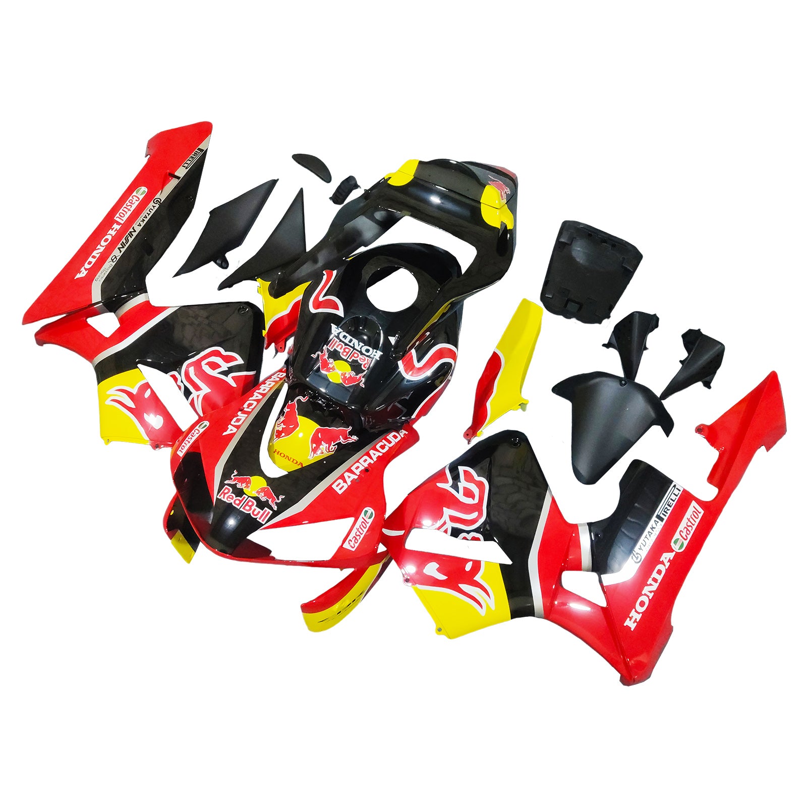 Amotopart 2003-2004 Honda CBR600RR Black Red Yellow Fairing Kit