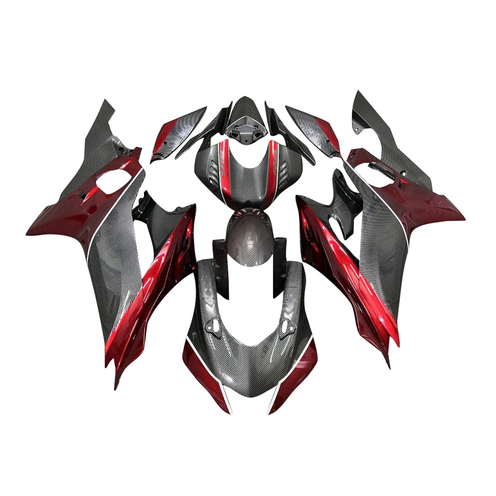 Amotopart 2017-2023 Yamaha YZF-R6 Carbon Fiber Red Line Fairing Kit