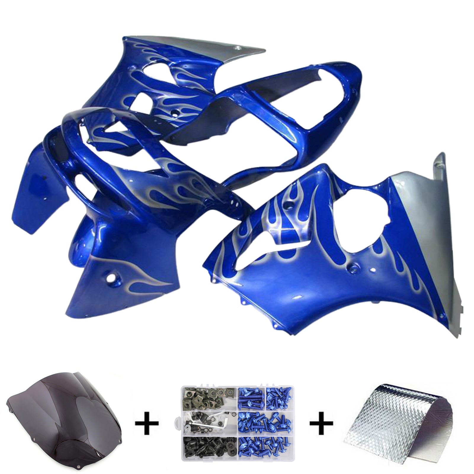 Amotopart 1998-1999 Kawasaki ZX6R Blue Abzugskit