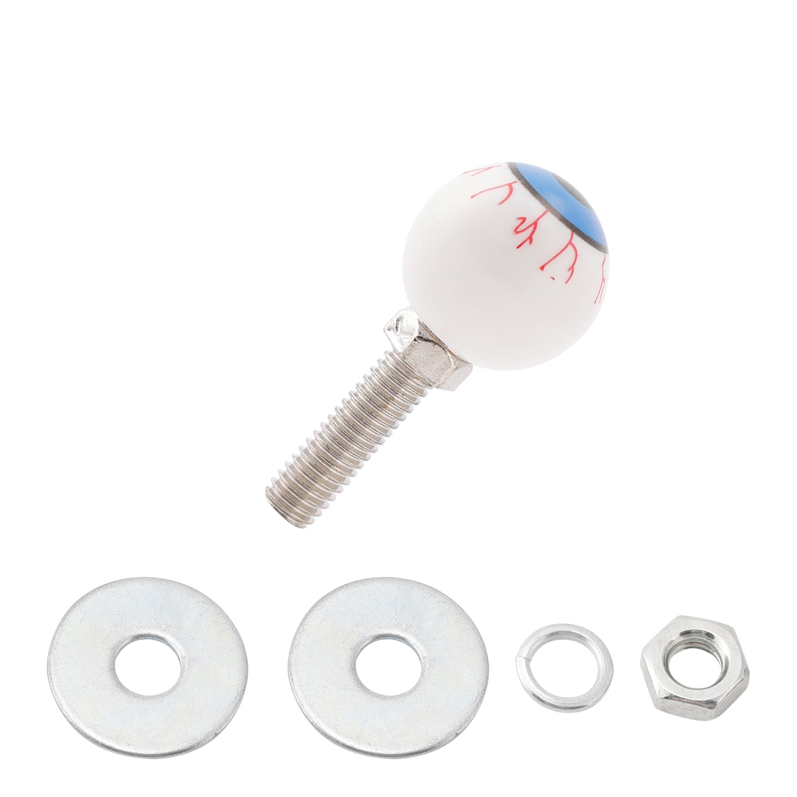 2x Motorcycle Bike Plastic Eyeball License Plate Bolt On Screw On Frame Nut