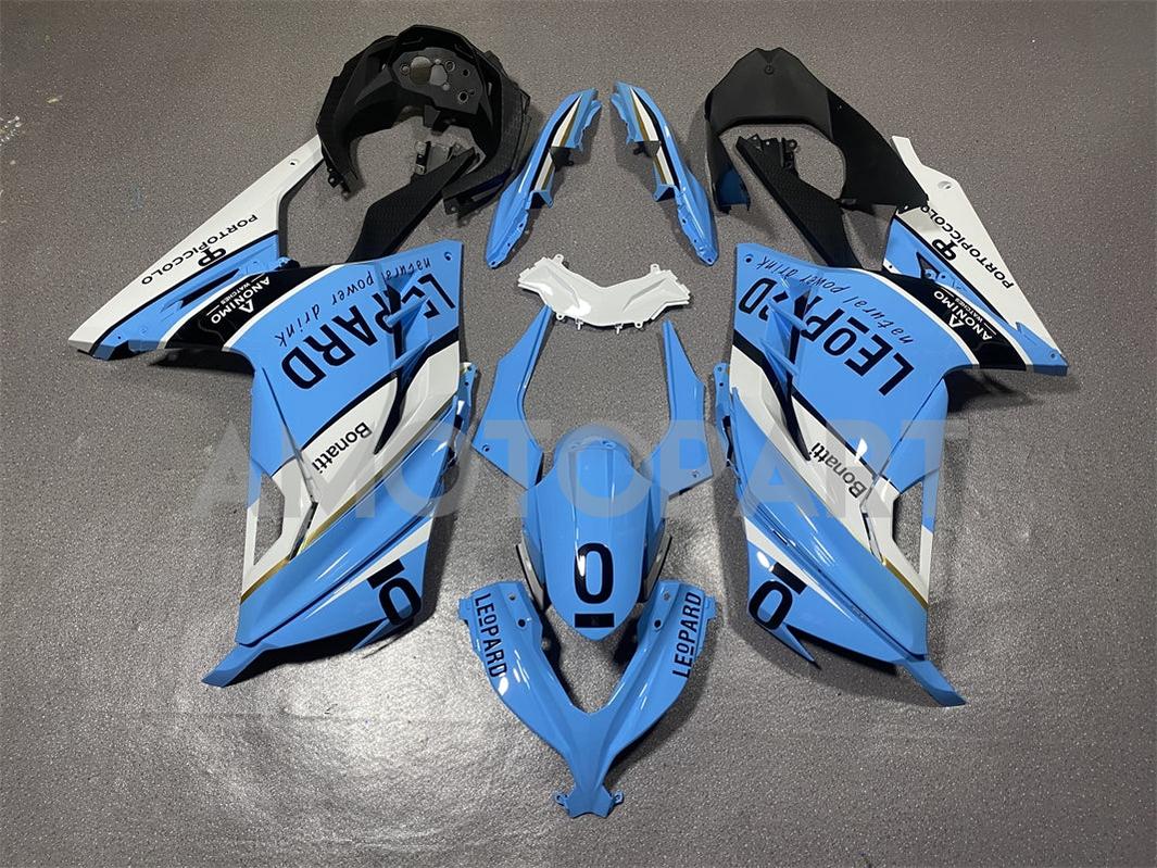 Amotopart Kawasaki EX300/Ninja300 2013-2023 Blue&White Fairing Kit