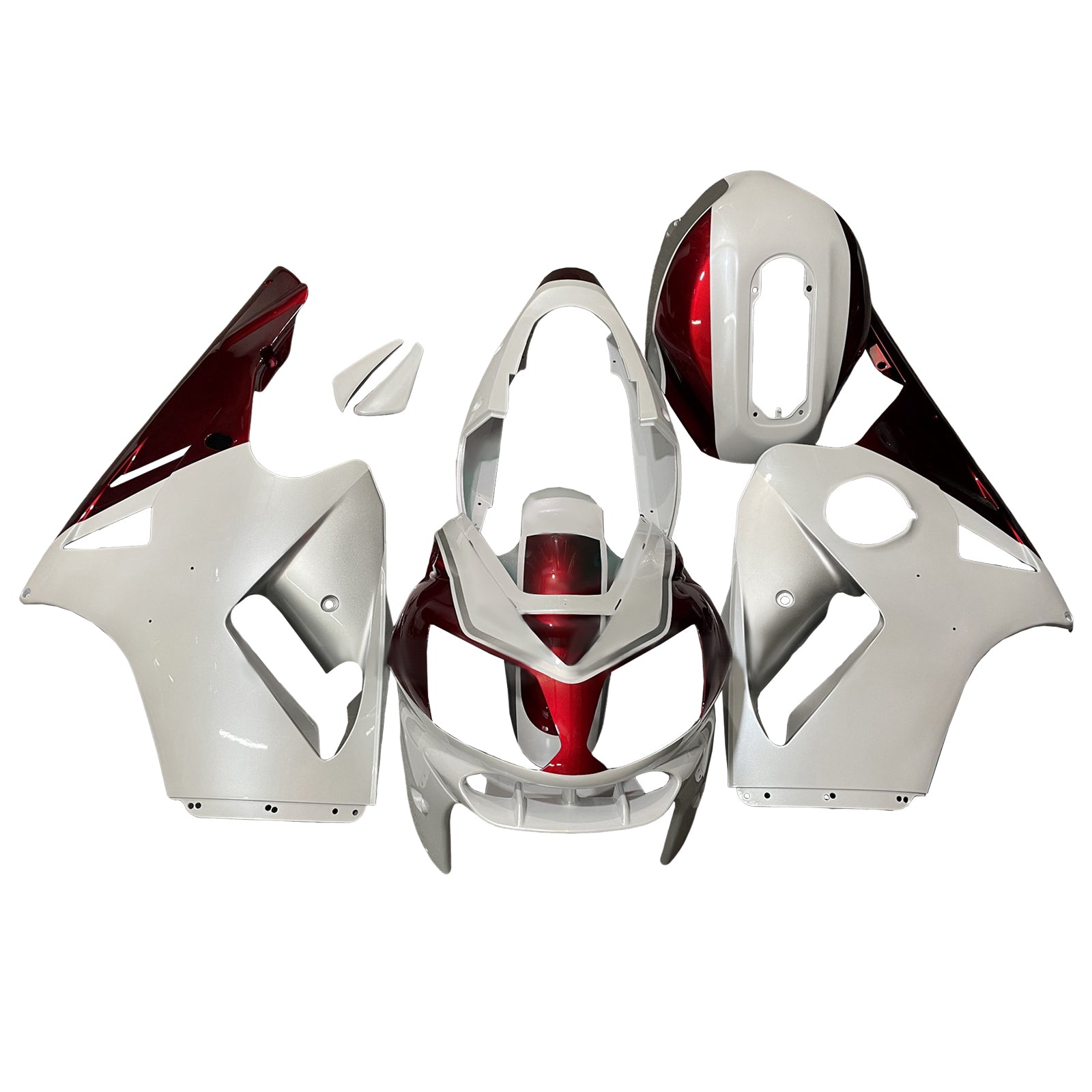 Amotopart 2002-2005 Kawasaki ZX12R Red Silver White Abzugskit