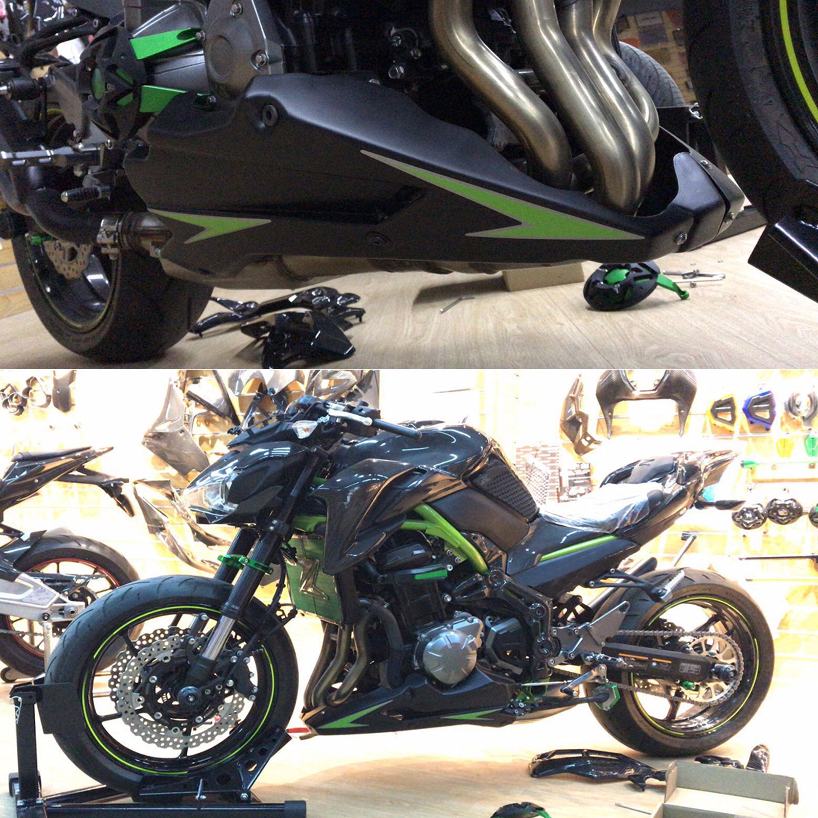 17-19 Kawasaki Z900 lateral tampa do painel de carenagem inferior preto