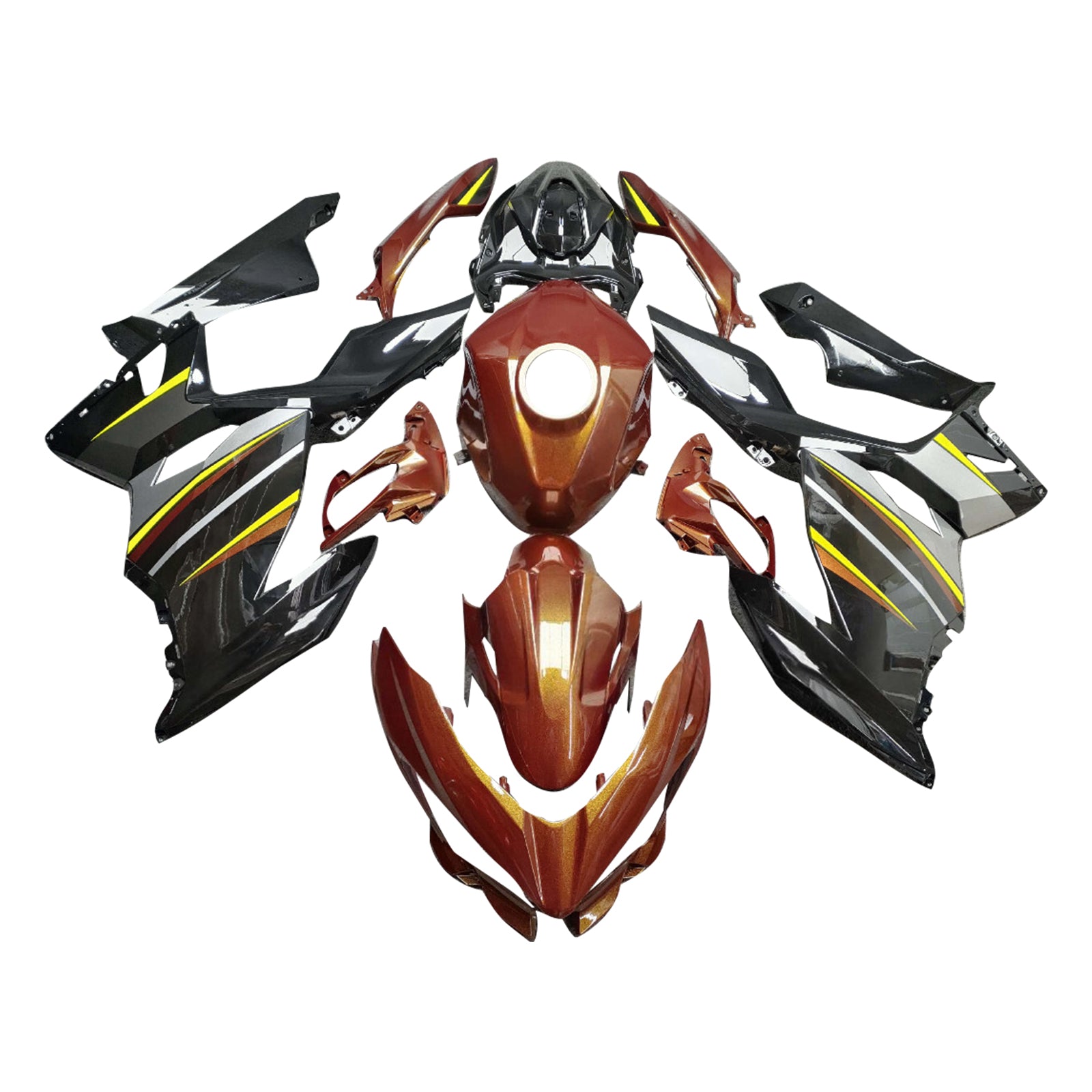 Amotopart 2018-2024 Kawasaki EX400 Ninja400 Dark Red Black Fairing Kit