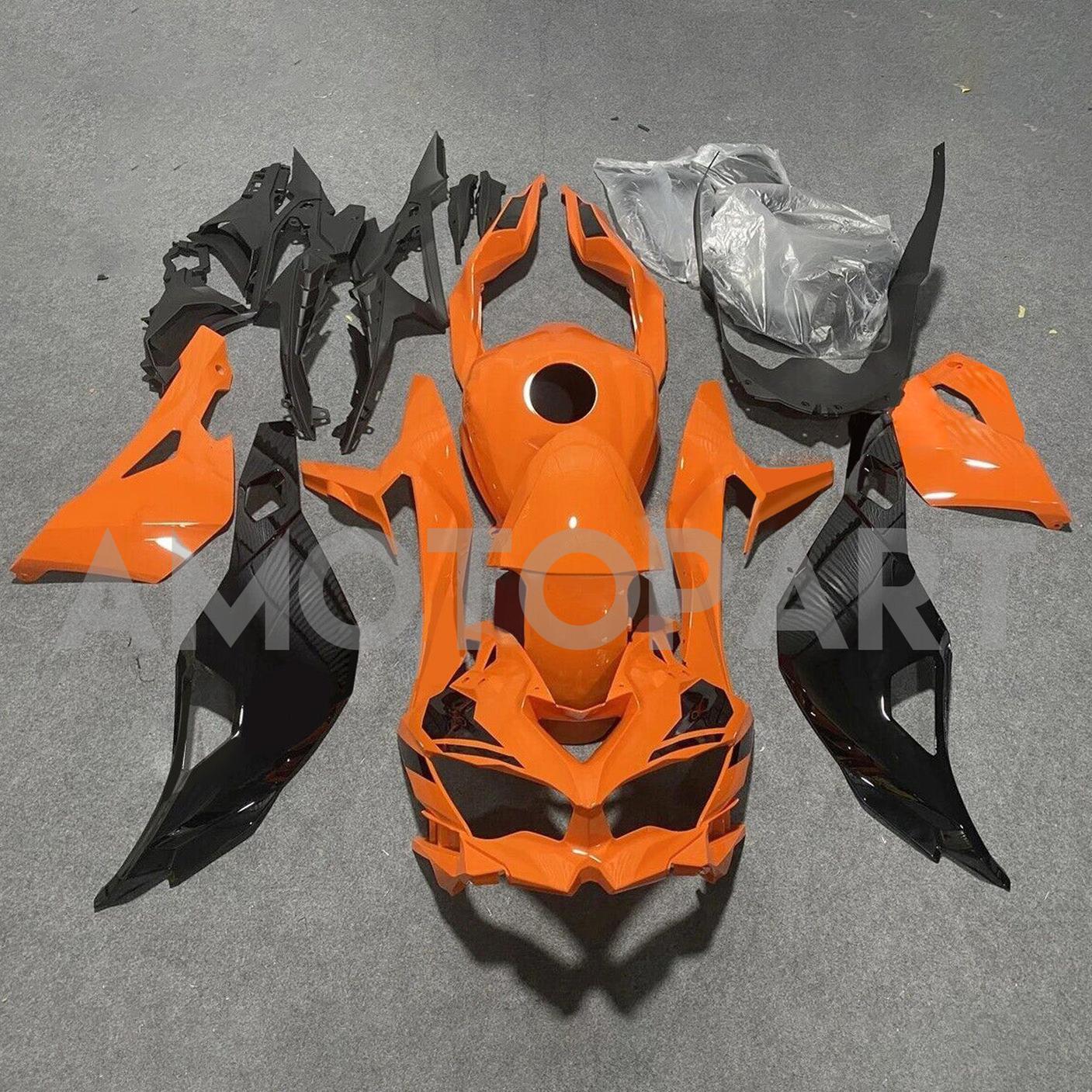 Amotopart 2019-2026 Ninja ZX-25R ZX-4R ZX-4RR Kawasaki pomarańczowy zestaw owiewki