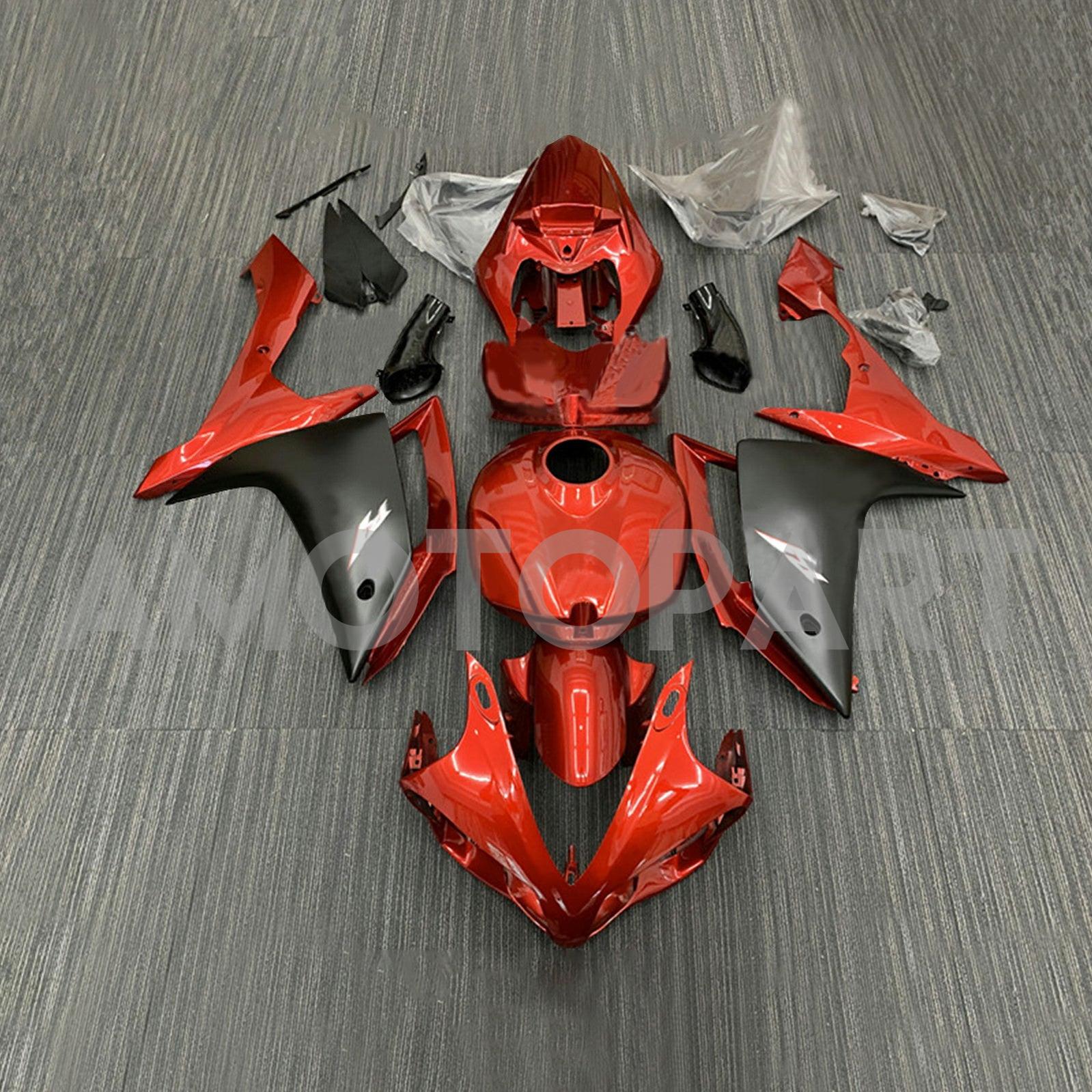 Amotopart 2007-2008 Yamaha YZF 1000 R1 Gloss Red&Matte Grey Fairing Kit