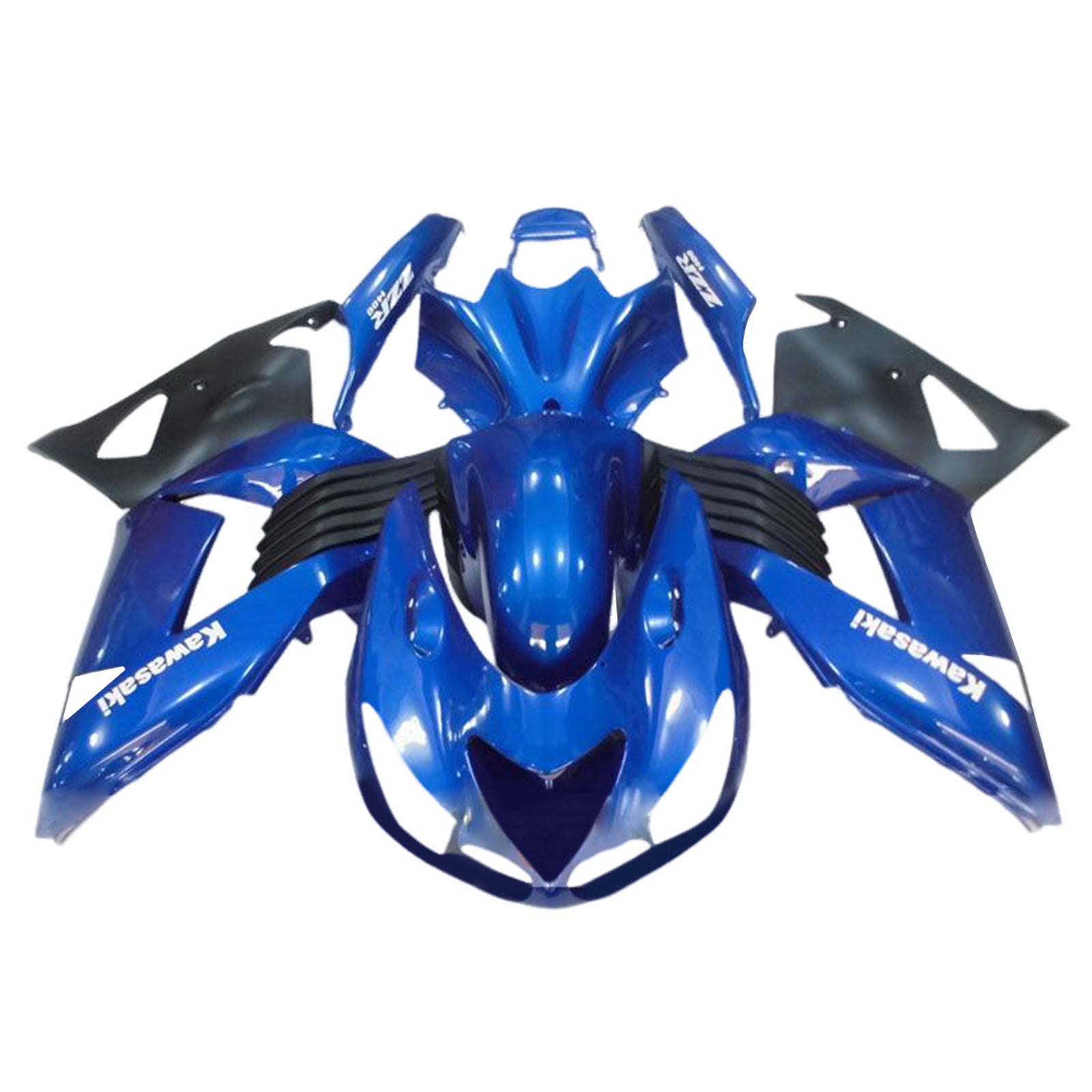 Amotopart 2006-2011 Kawasaki ZX14R ZZR1400 Blue Black Fairing Kit