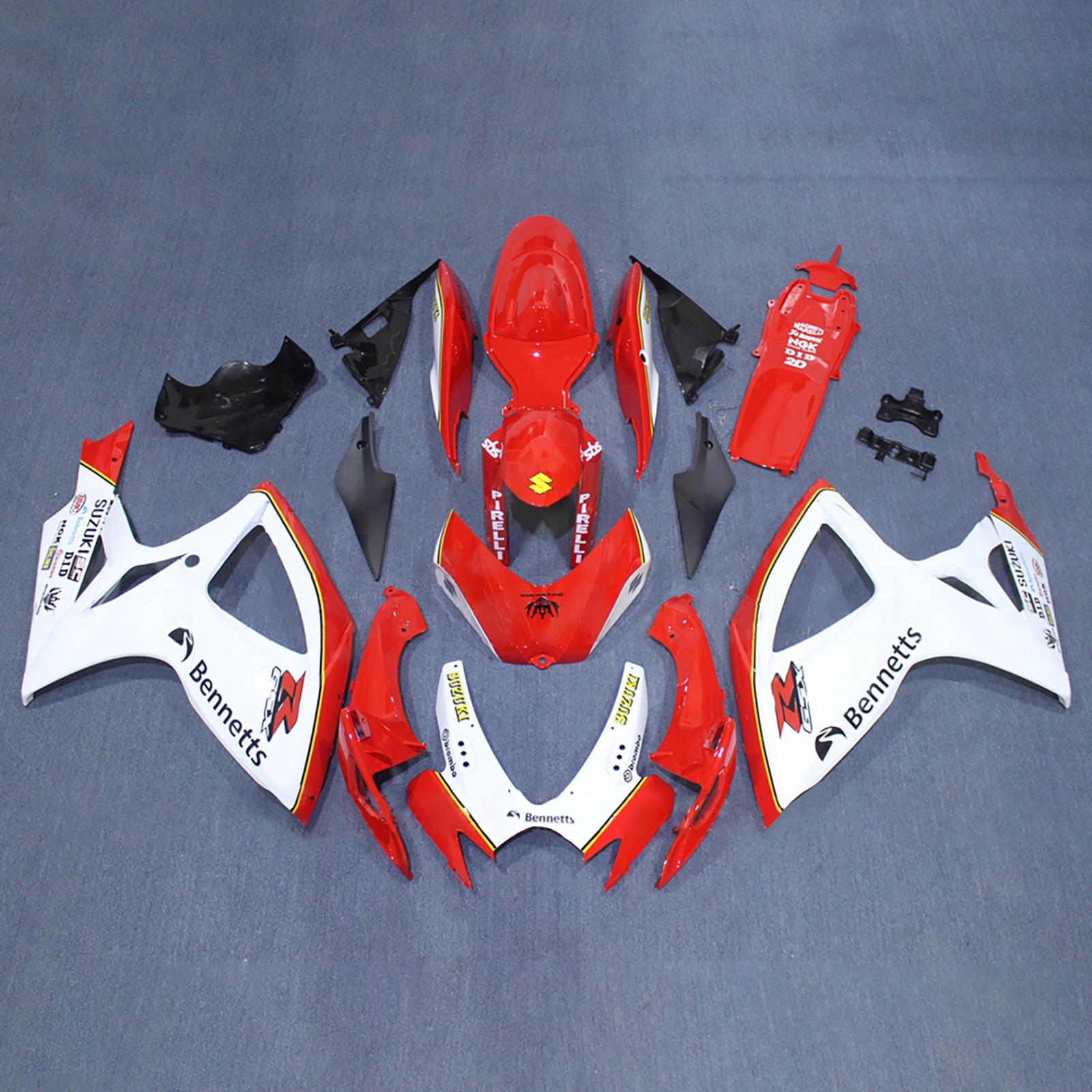 Amotopart 2006-2007 Suzuki GSXR 600/750 Red White Fairing Kit