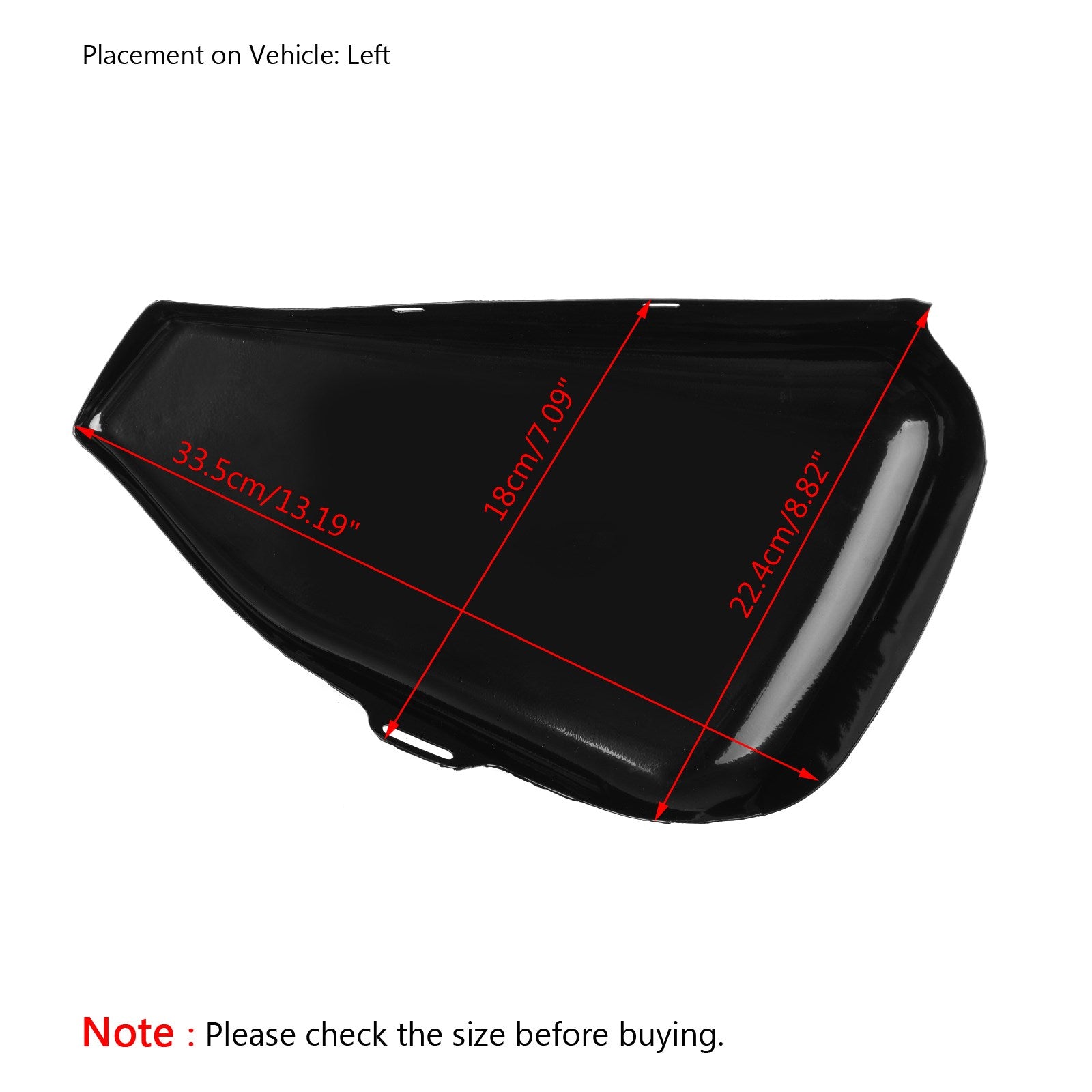 1 kus levé boční kryt baterie pro Sportster XL Iron 883 1200 2014-2018