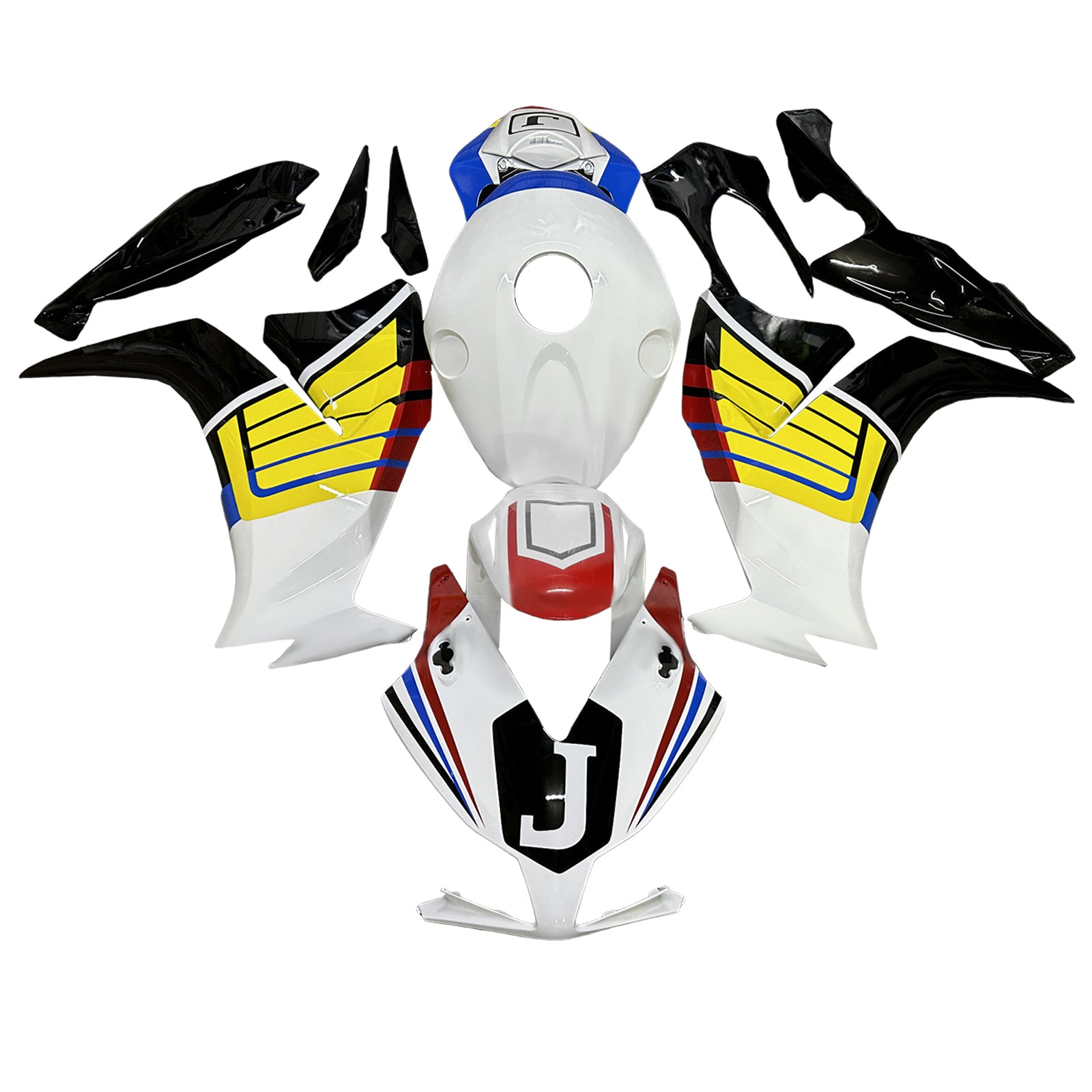 Amotopart 2012-2016 Honda CBR1000RR White Yellow Black Fairing Kit