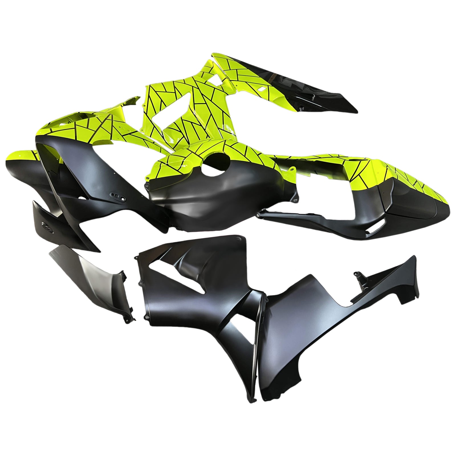 Amotopart 2003-2004 Honda CBR600RRブラックライトグリーンフェアリングキット