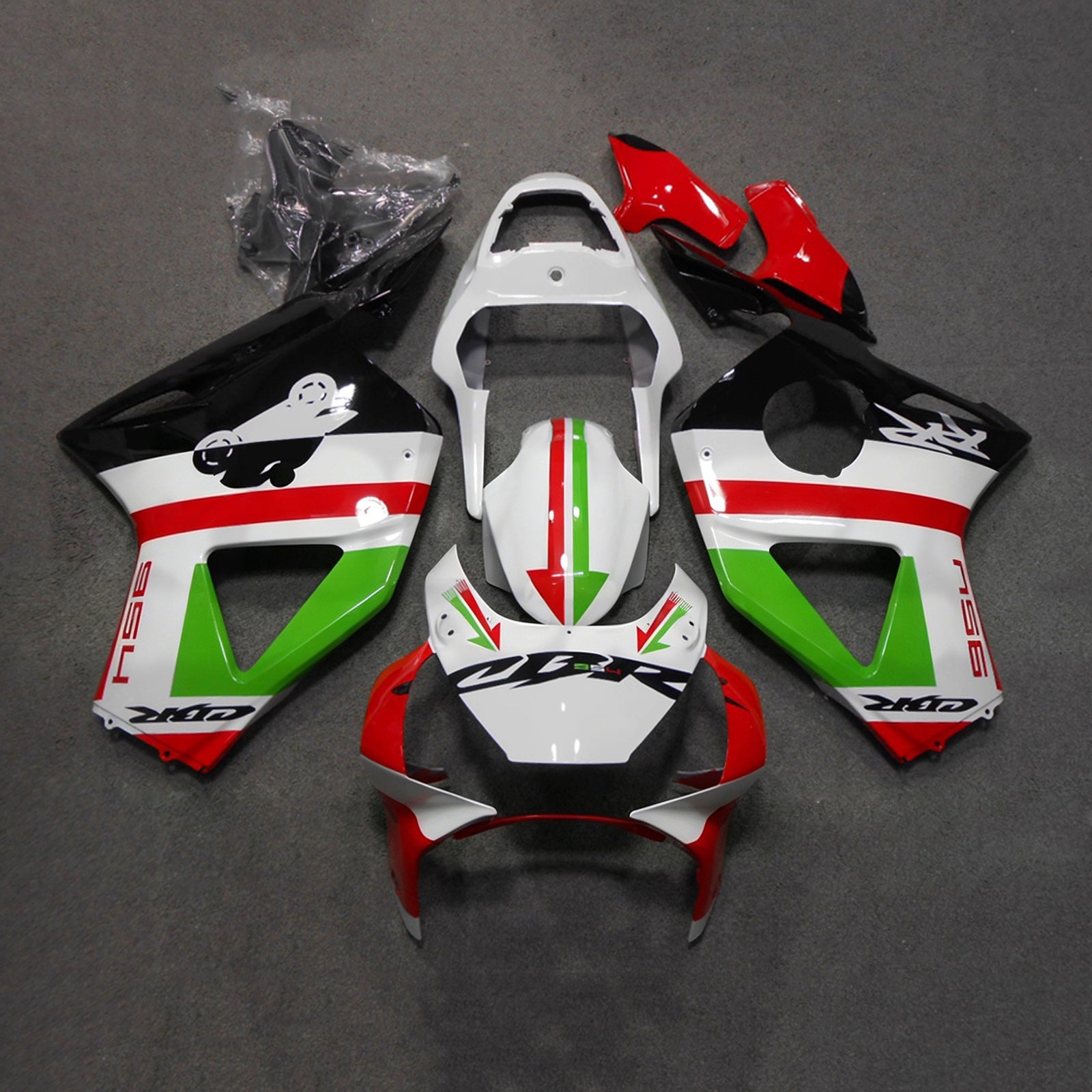 Amotopart 2002-2003 Honda CBR954 wit rood groen kuipset