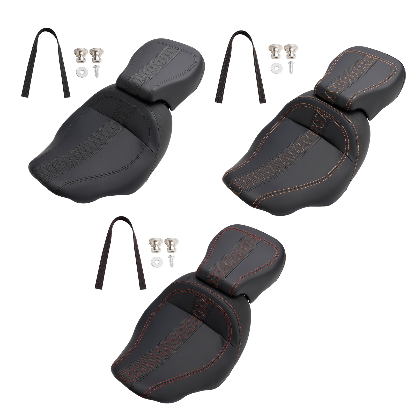 23-24 Touring Cvo Glide Complete Cushion Rider Passenger Seat Orange