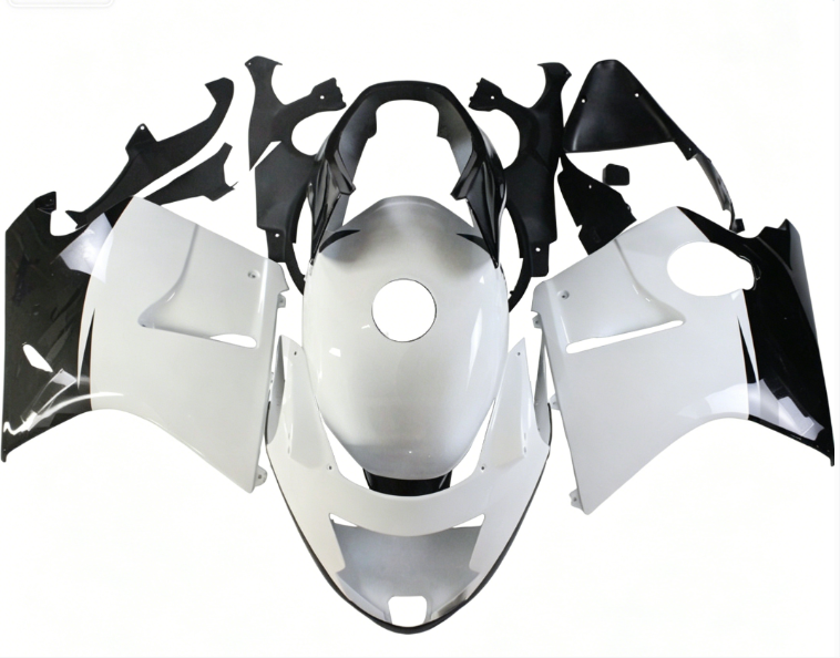 Amotopart 1996-2007 CBR1100XX SuperBlackBird Honda Schwarz&Wweißes Verkleidungsset