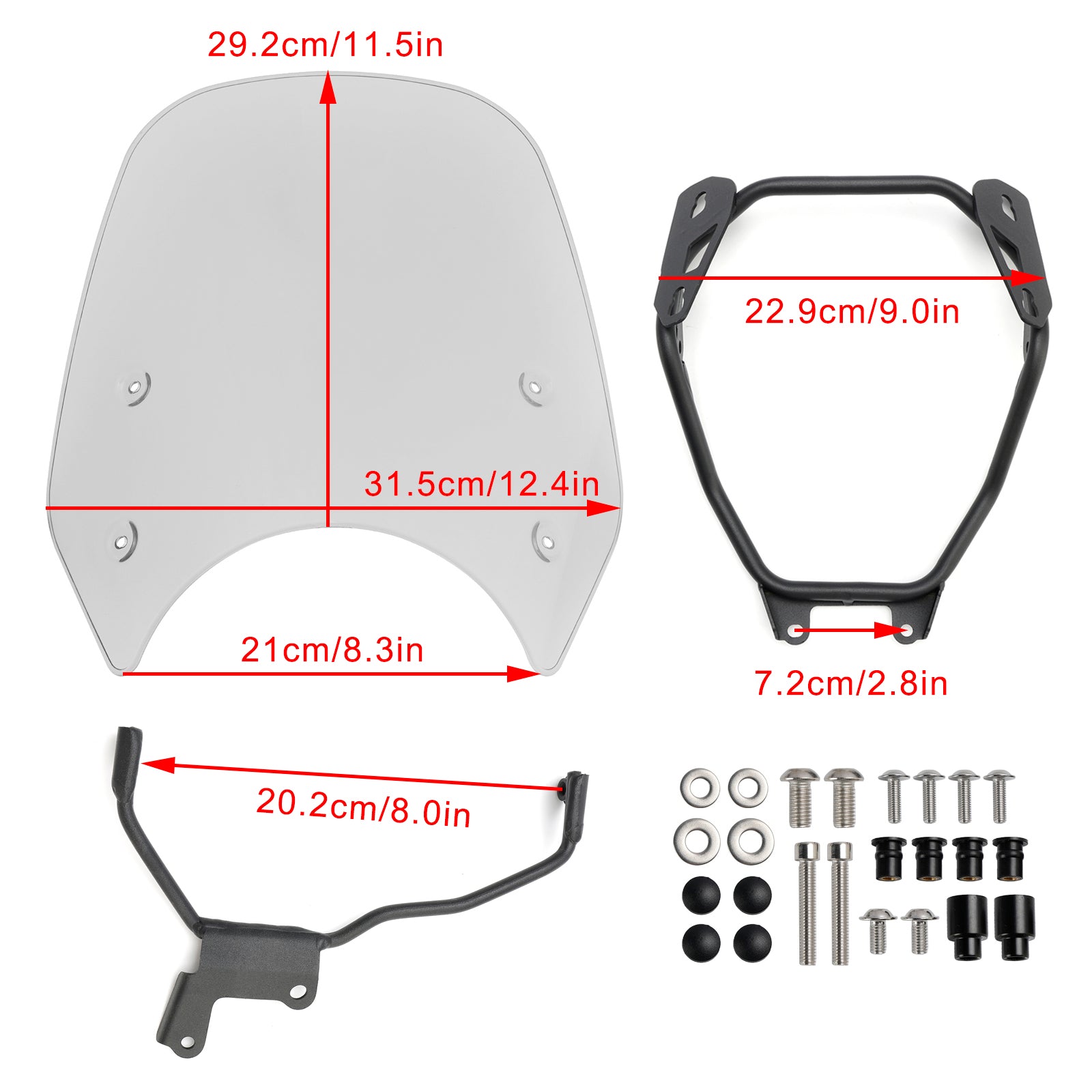 2023-2024 Honda GB350 GB350S ABS Motorcykel vindrutan vindruta