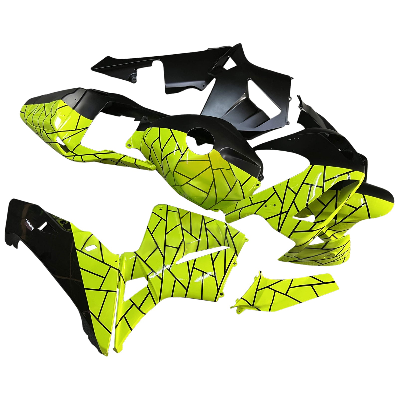 Amotopart 2003-2004 Honda CBR600RRブラックライトグリーンフェアリングキット