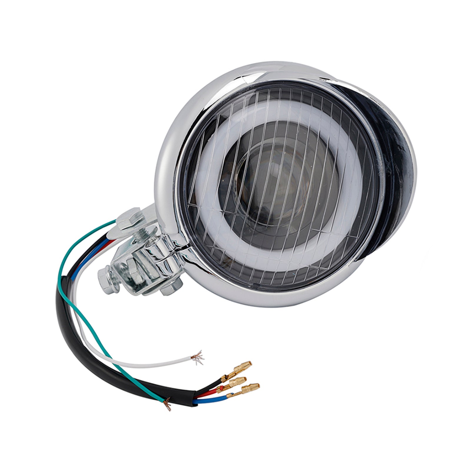 Motorcycle Scooter Motorcycle Spotlight Headlight Fog Beam Chrome #D22