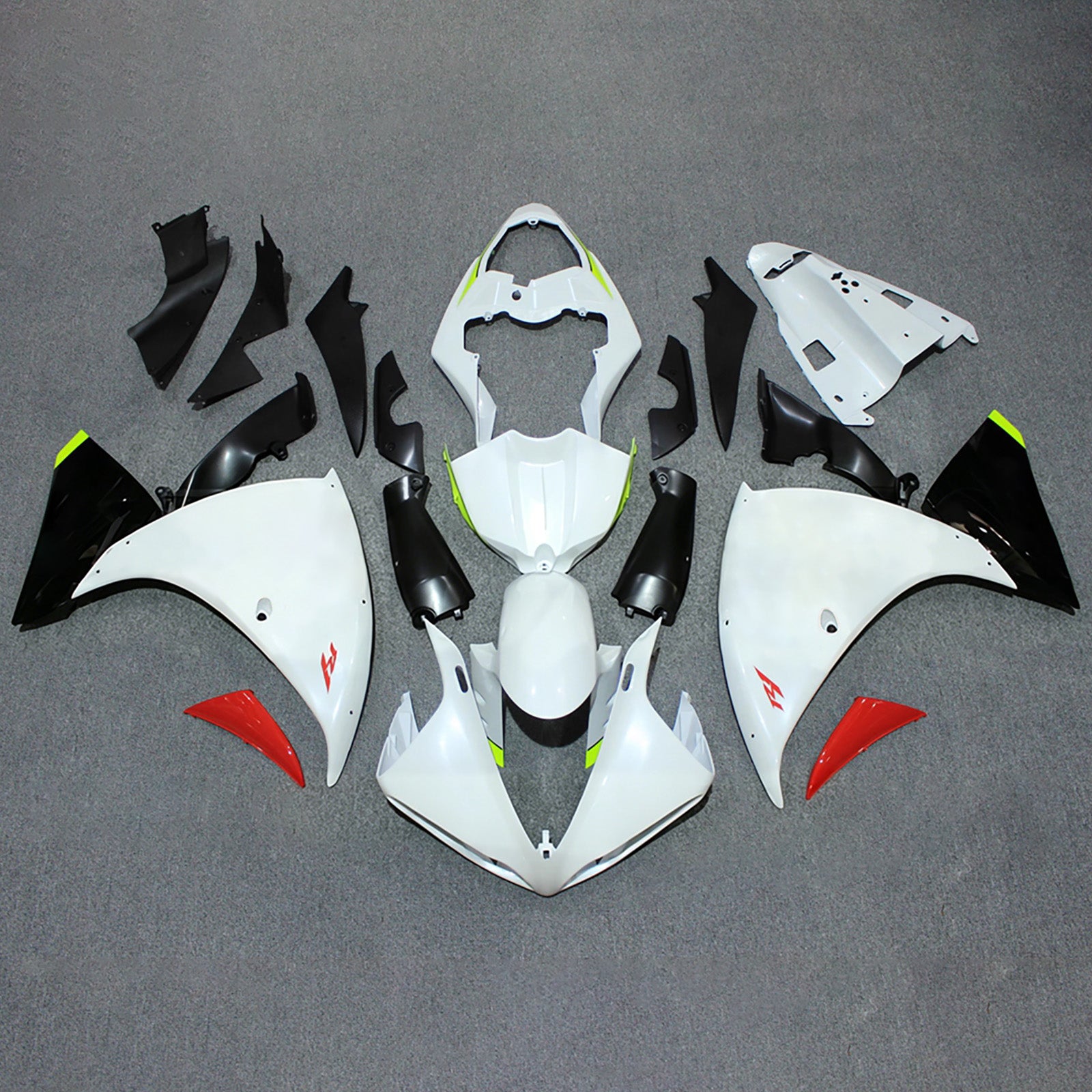 Amotopart 2009-2011 Yamaha YZF-R1 Hvid/Sort Fairing Kit