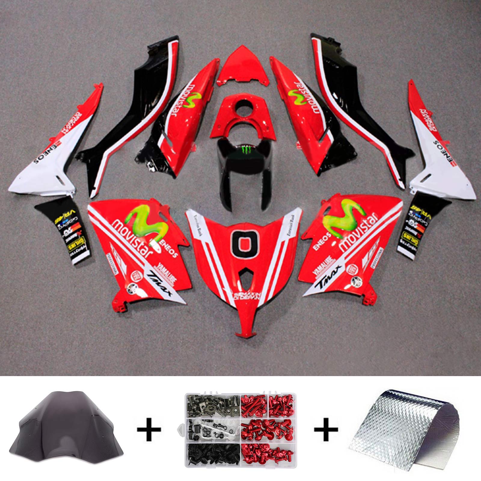 AMOTOPT 2012-2014 TMAX TMAX 530 YAMAHA RED & WHITE STILO2 KIT