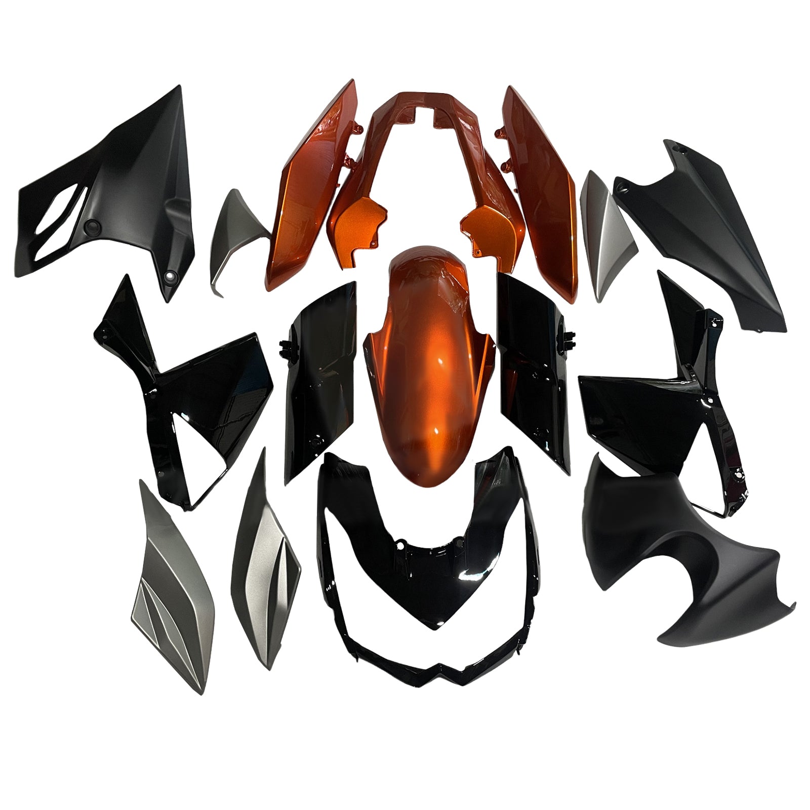 Amotopart 2010-2013 Kawasaki Z1000 Black Gray Orange Fairing Kit
