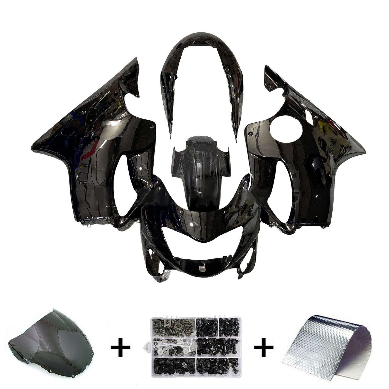 Amotopart 1999-2000 Honda CBR600 F4 Black Fairing Kit