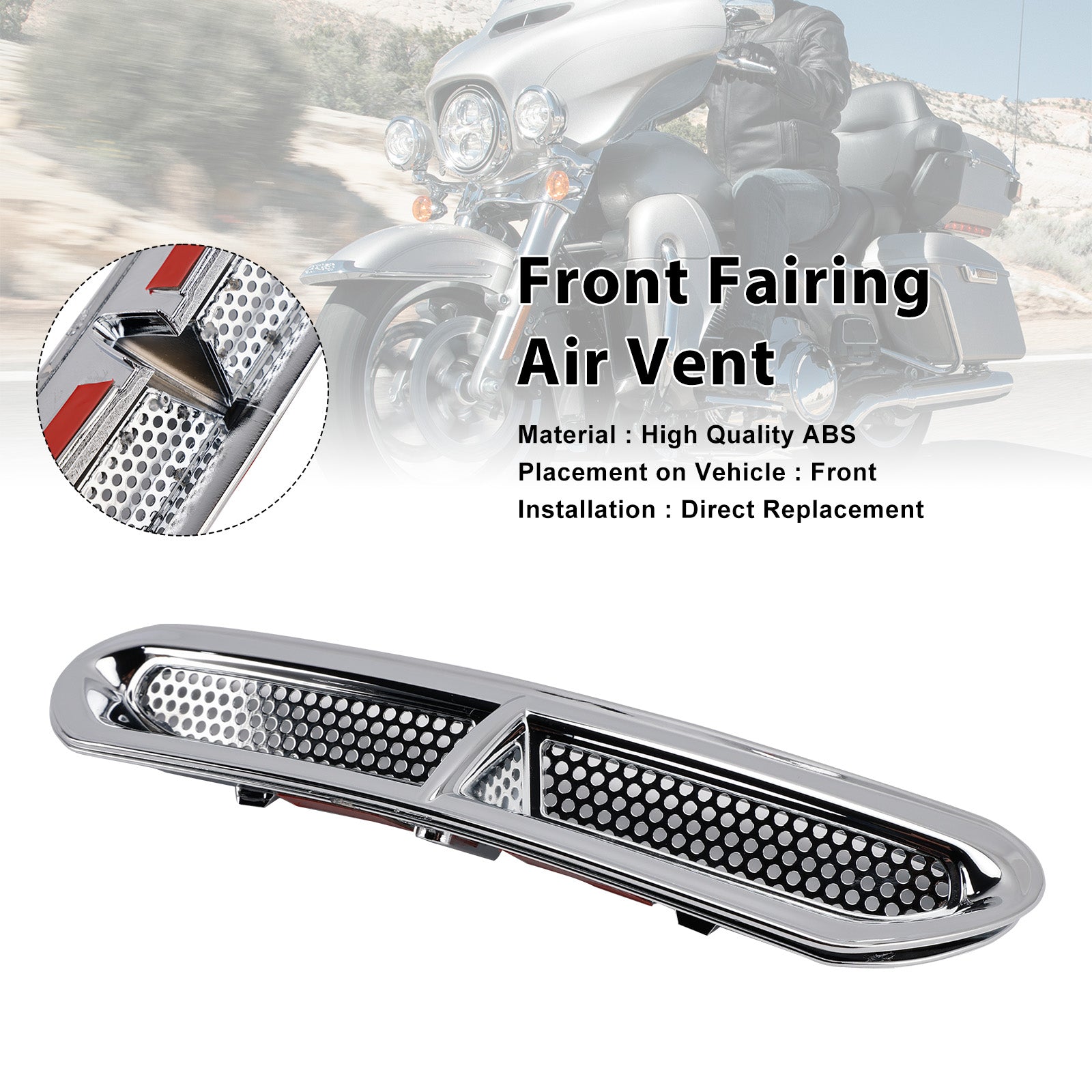 2014-2024 Touring Street Glide Electra Glide Air Vent Trim voorkuip