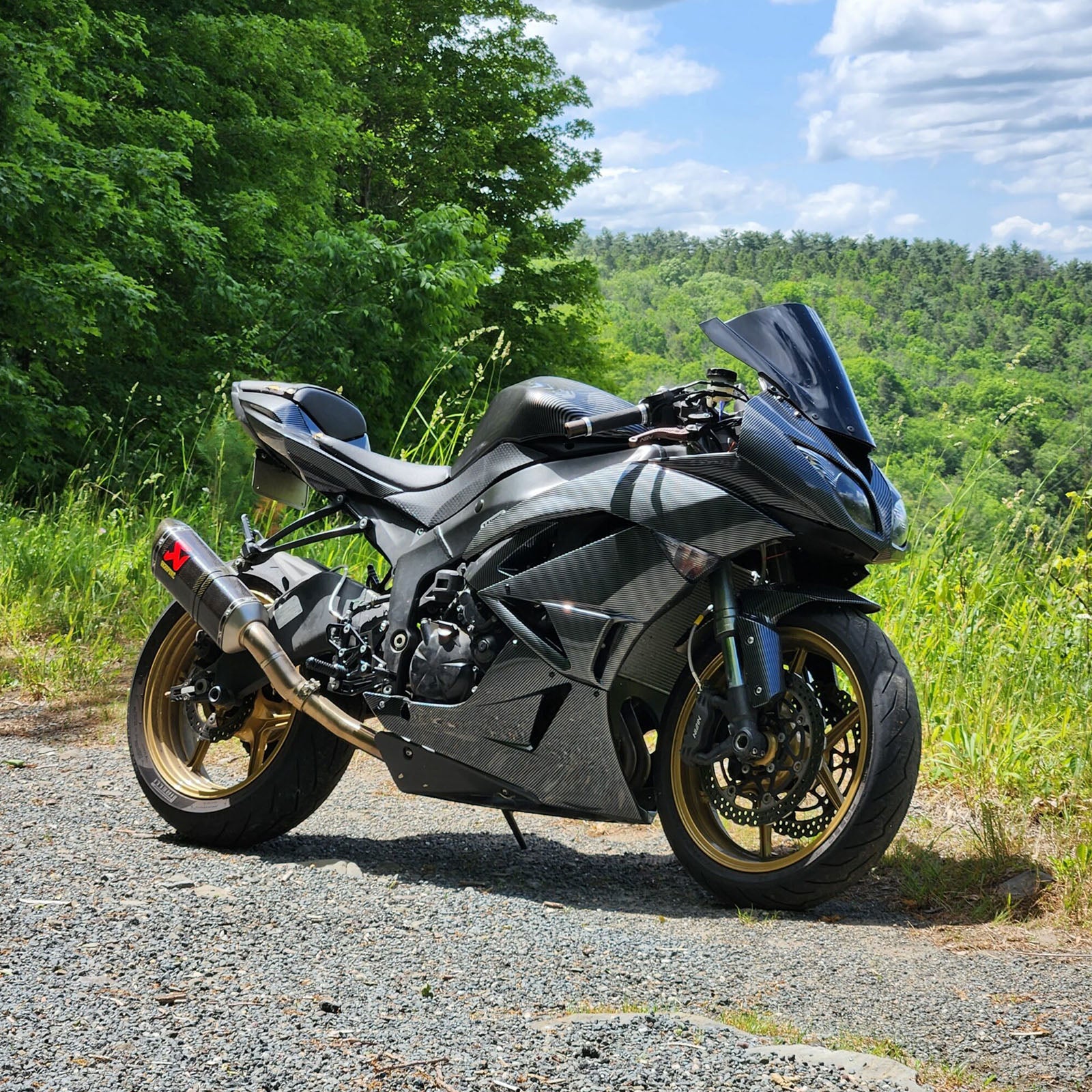 Amotopart 2008-2010 Kawasaki ZX10R Carbon Fiber Pattern Fairing Kit