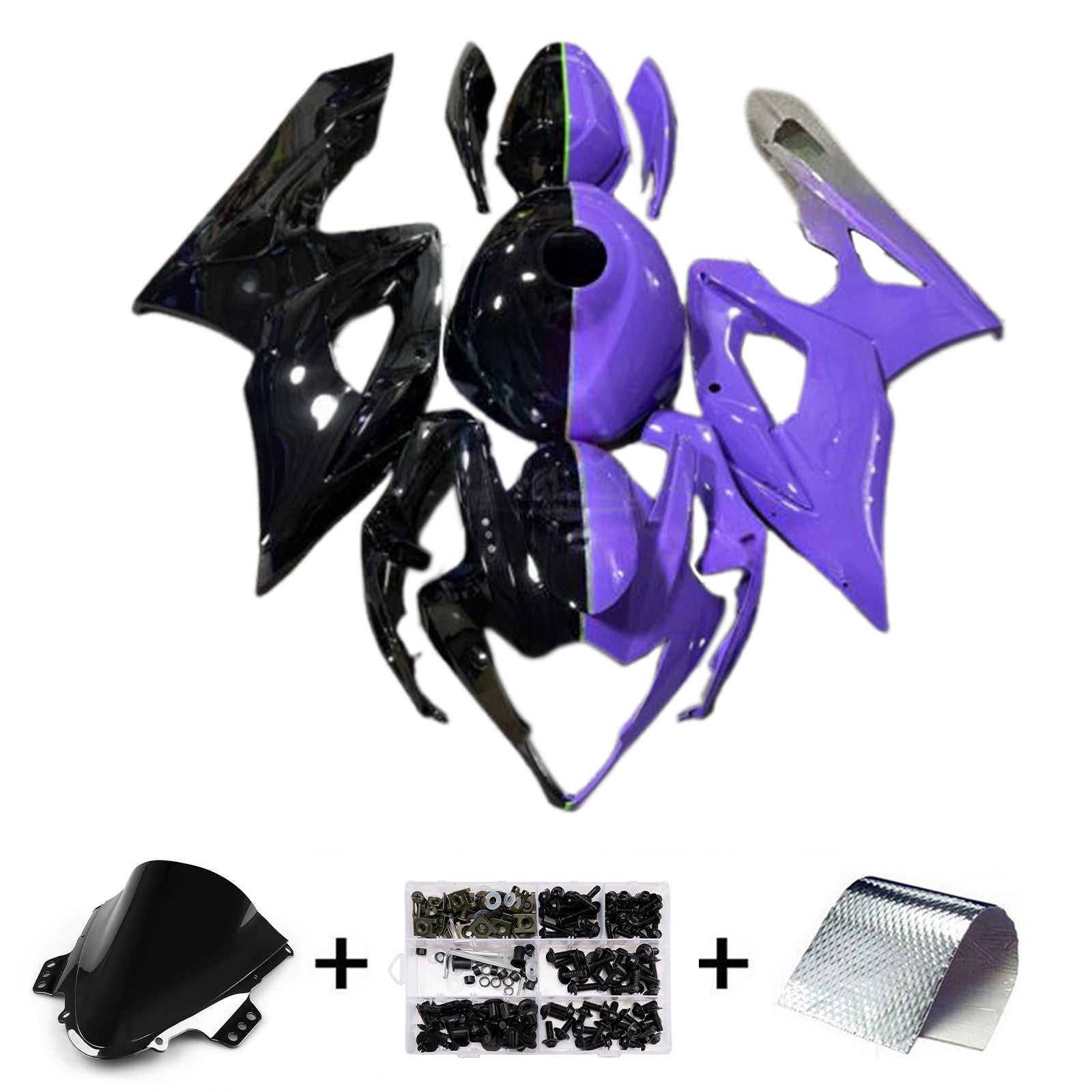 Amotopart 2005-2006 Suzuki GSXR1000 Purple Black Fairing Kit
