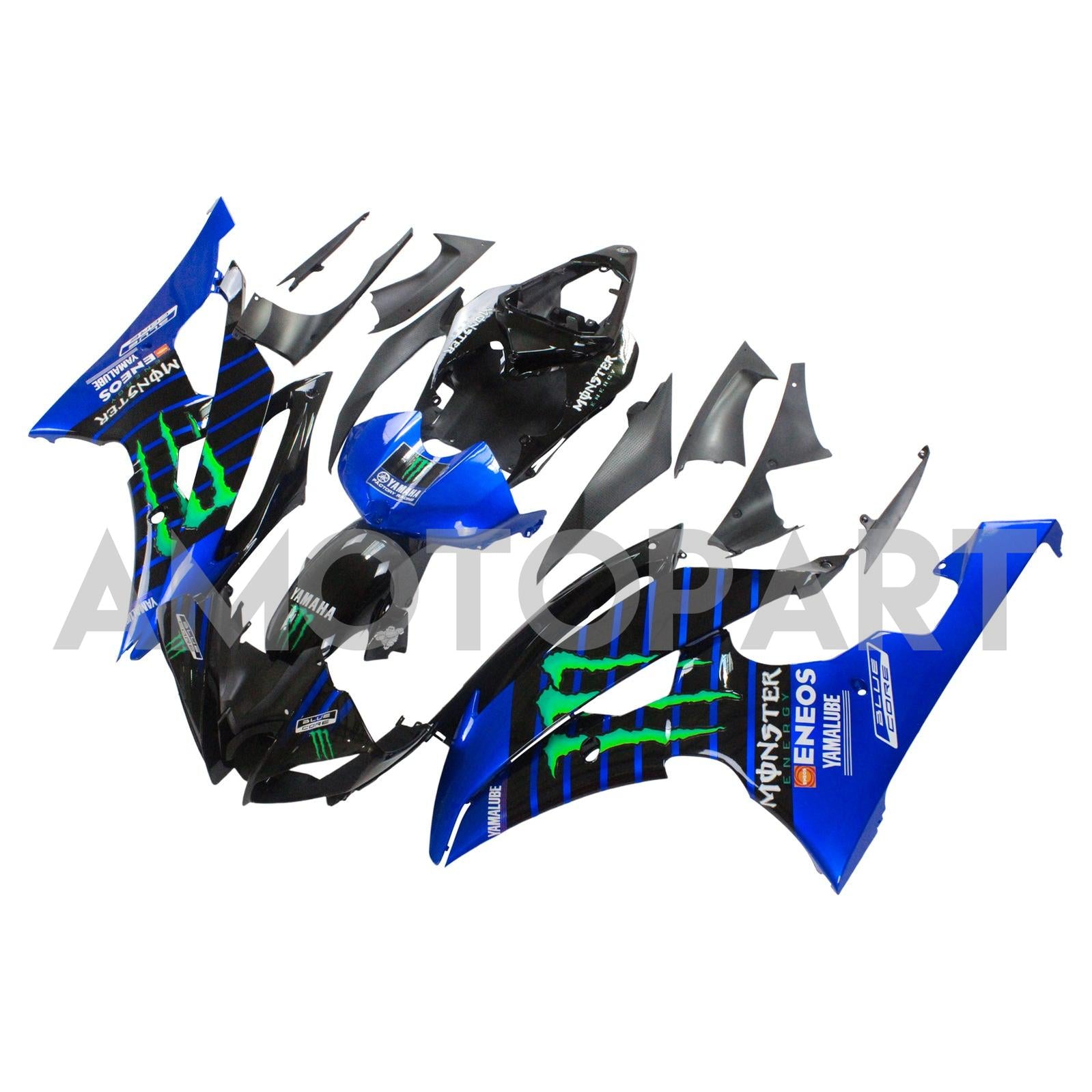 Amotopart 2008-2016 YZF 600 R6 Yamaha Blau&Grünes Verkleidungsset