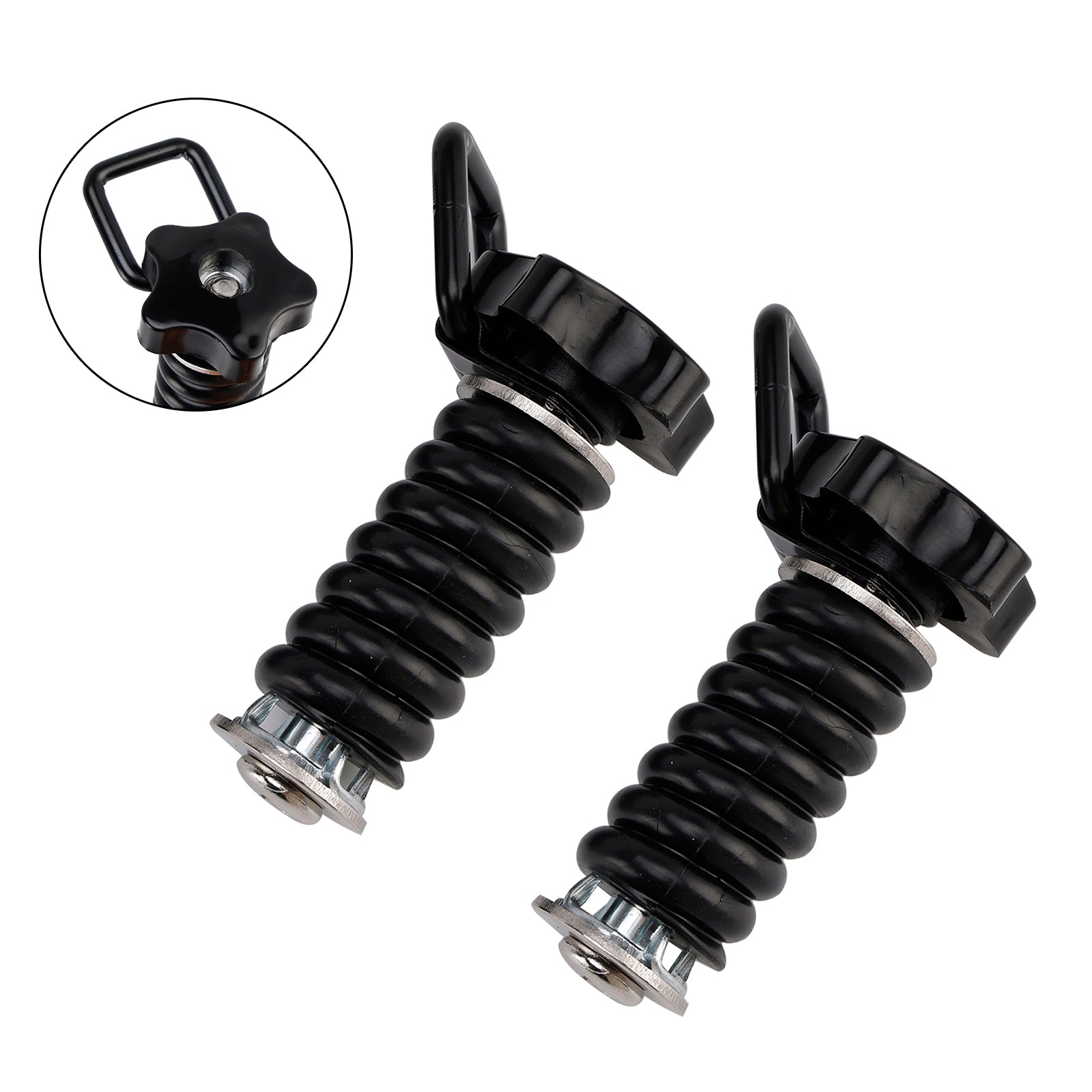 Polaris Rzr 570 800 900 1000 Pair Tie Down Anchor With D-Ring 1" Black