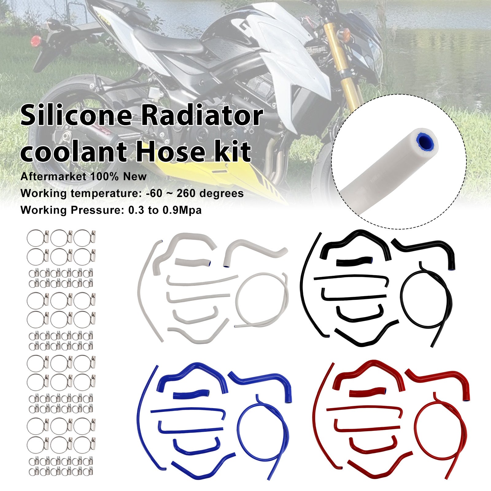 17-25 Suzuki GSX-S750 /Z 20 Silicone Radiator coolant Hose kit