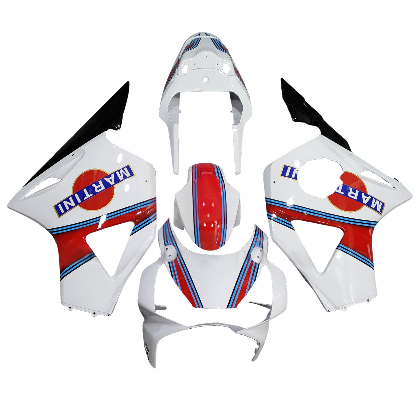 Amotopart 2002-2003 Honda CBR954 White Blue Line Red Fairing Kit