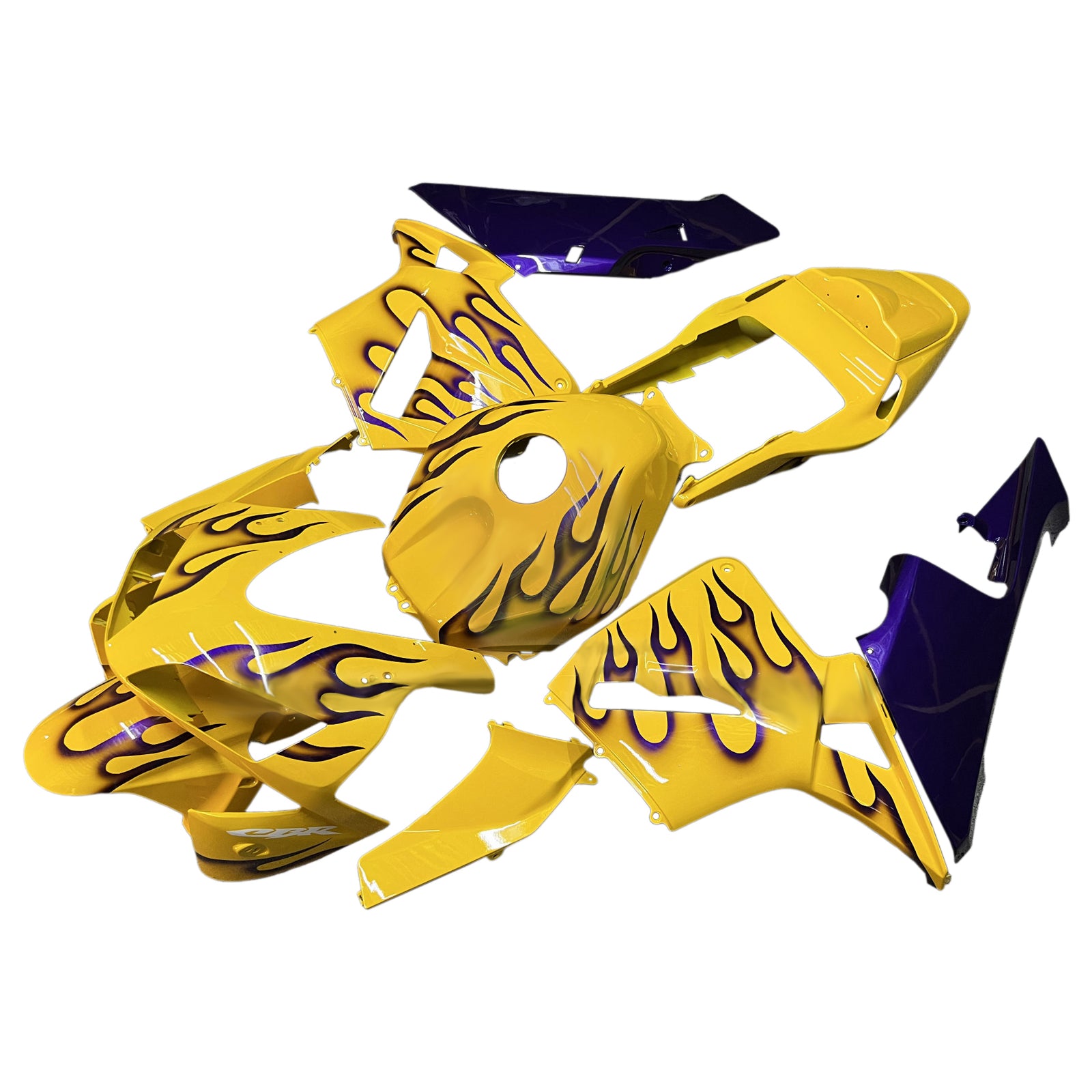 Amotopart 2003-2004 Honda CBR600RR Yellow with Black Blames Kit Kit