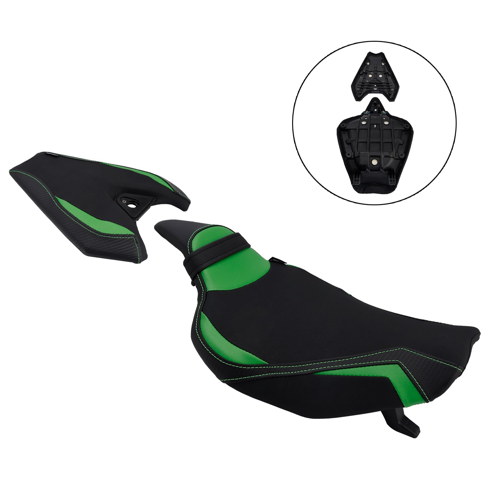 2014-2025 Kawasaki Z1000 anteriore inferiore con sedile posteriore conducente verde1