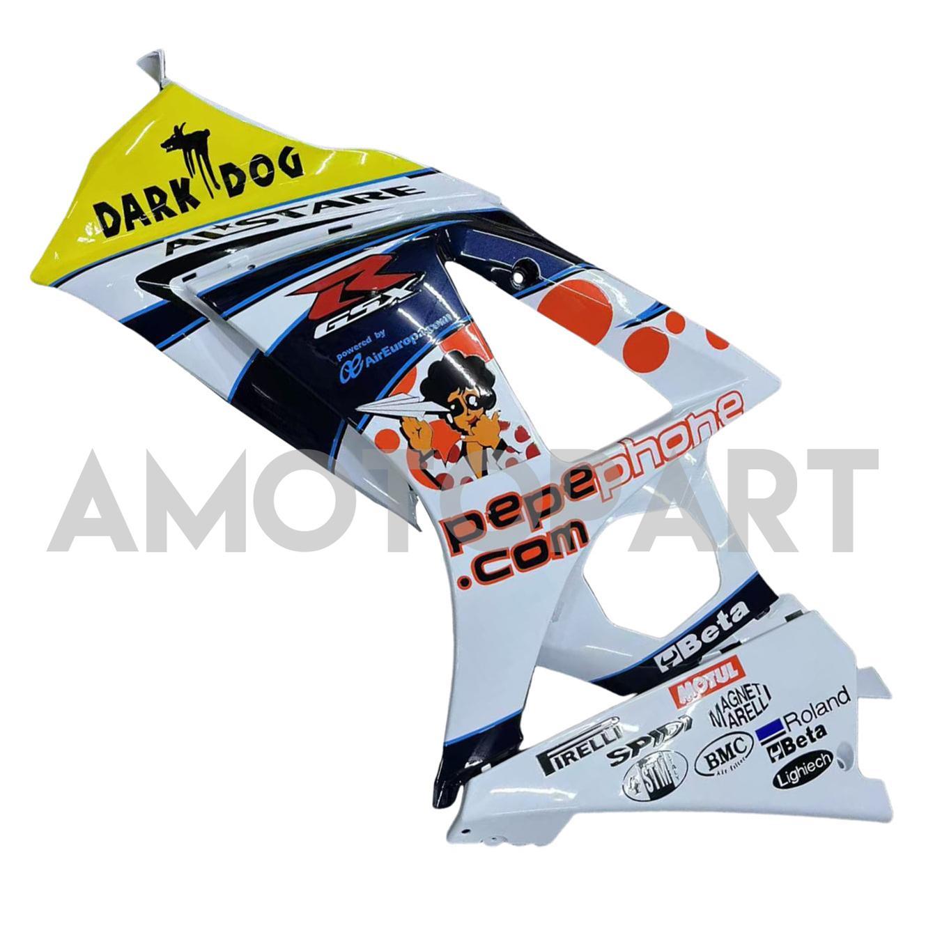 Amotopart 2007-2008 Suzuki GSXR1000 White Black Yellow Red Fairing Kit