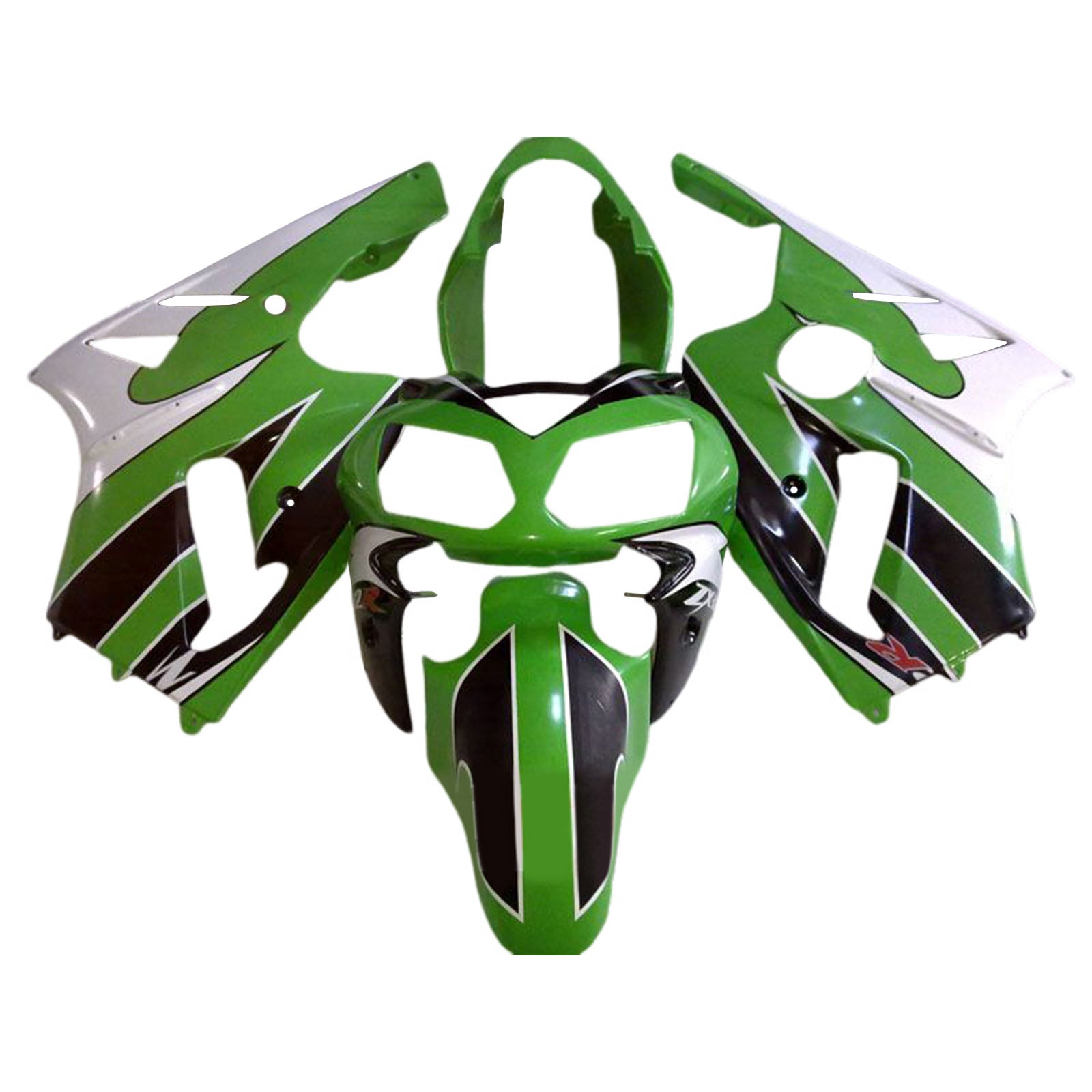 Amotopart 2002-2005 Kawasaki ZX12R Light Green Black White Fairing Kit