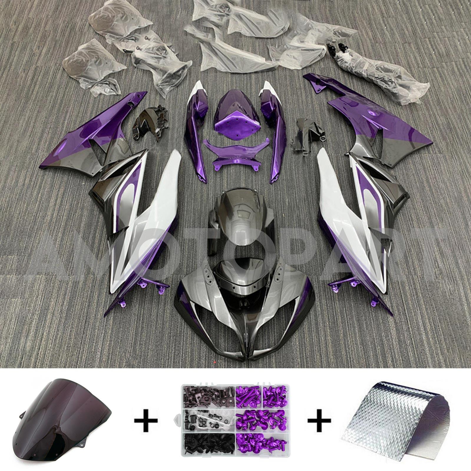 Amotopart Kawasaki 2009-2012 ZX6R 636 Šedá a fialová kapotáž