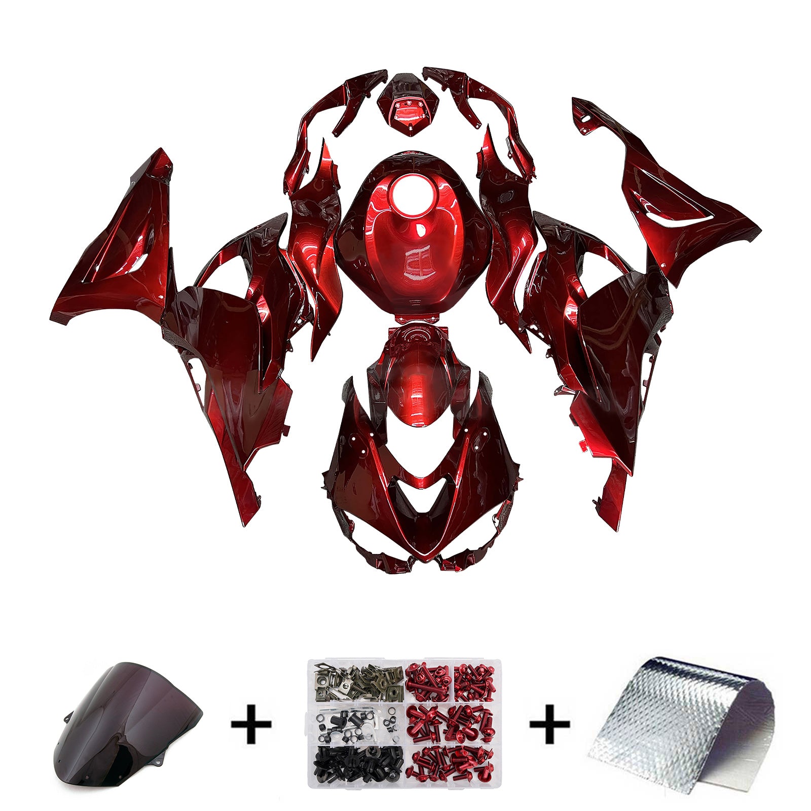 Amotopart 2024-2025 Kawasaki ZX-6R Dark Red Fairing Kit