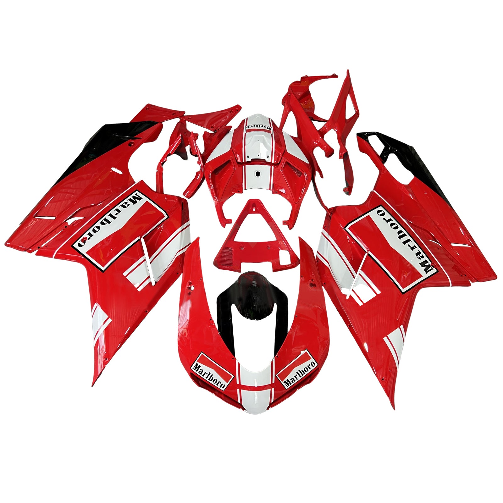 Amotopart All Years Ducati 1098/1198/848 White Red Fairing Kit