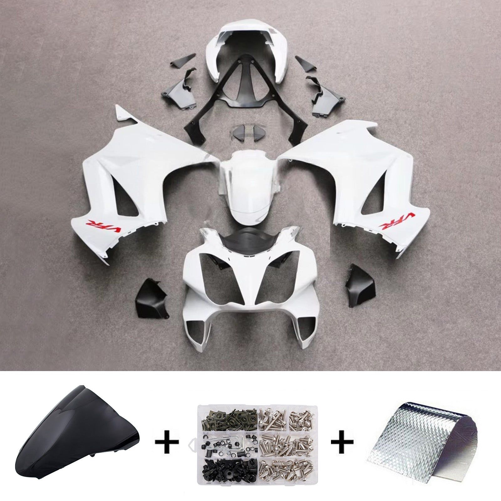 Amotopart 2002–2012 Honda VFR800 weißes Verkleidungsset