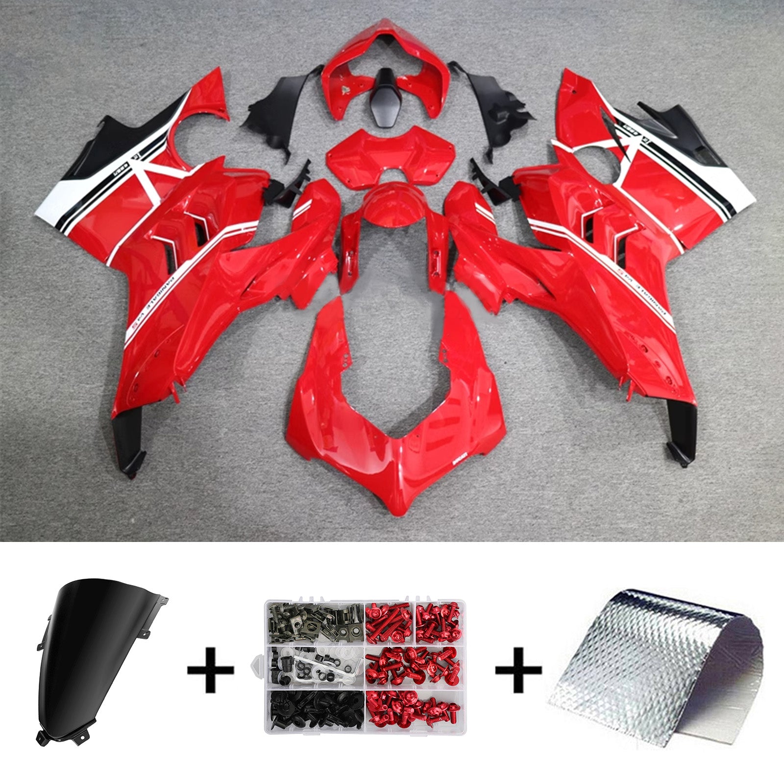 AMOTOPART DUCATI PANIGALE 20-21 V4 V4Sホワイトブラックレッドフェアリングキット