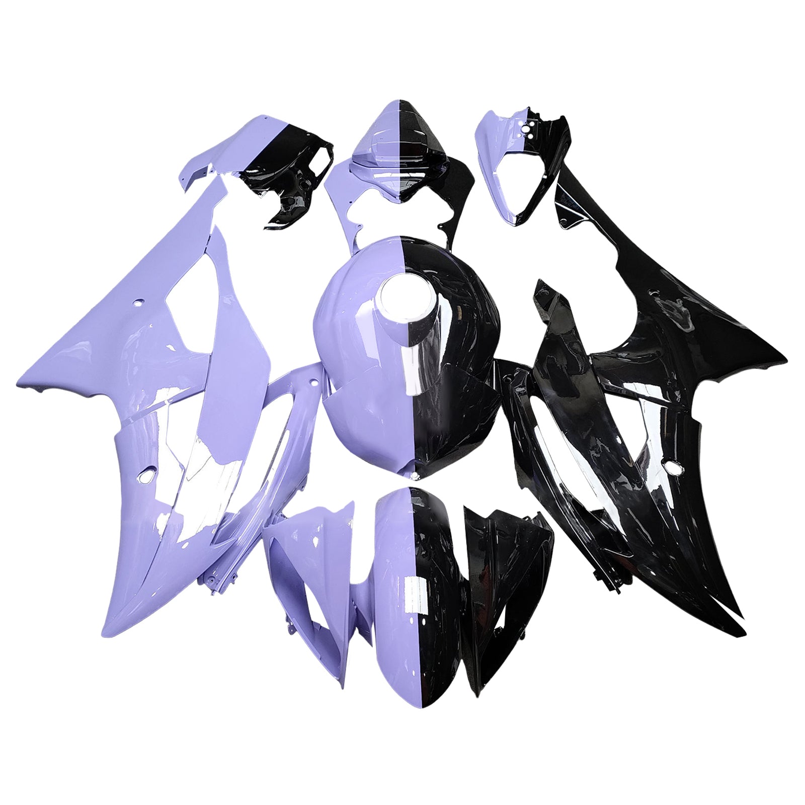 Amotopart 2008-2016 Yamaha YZF-R6 Purple & Black Fairing Kit