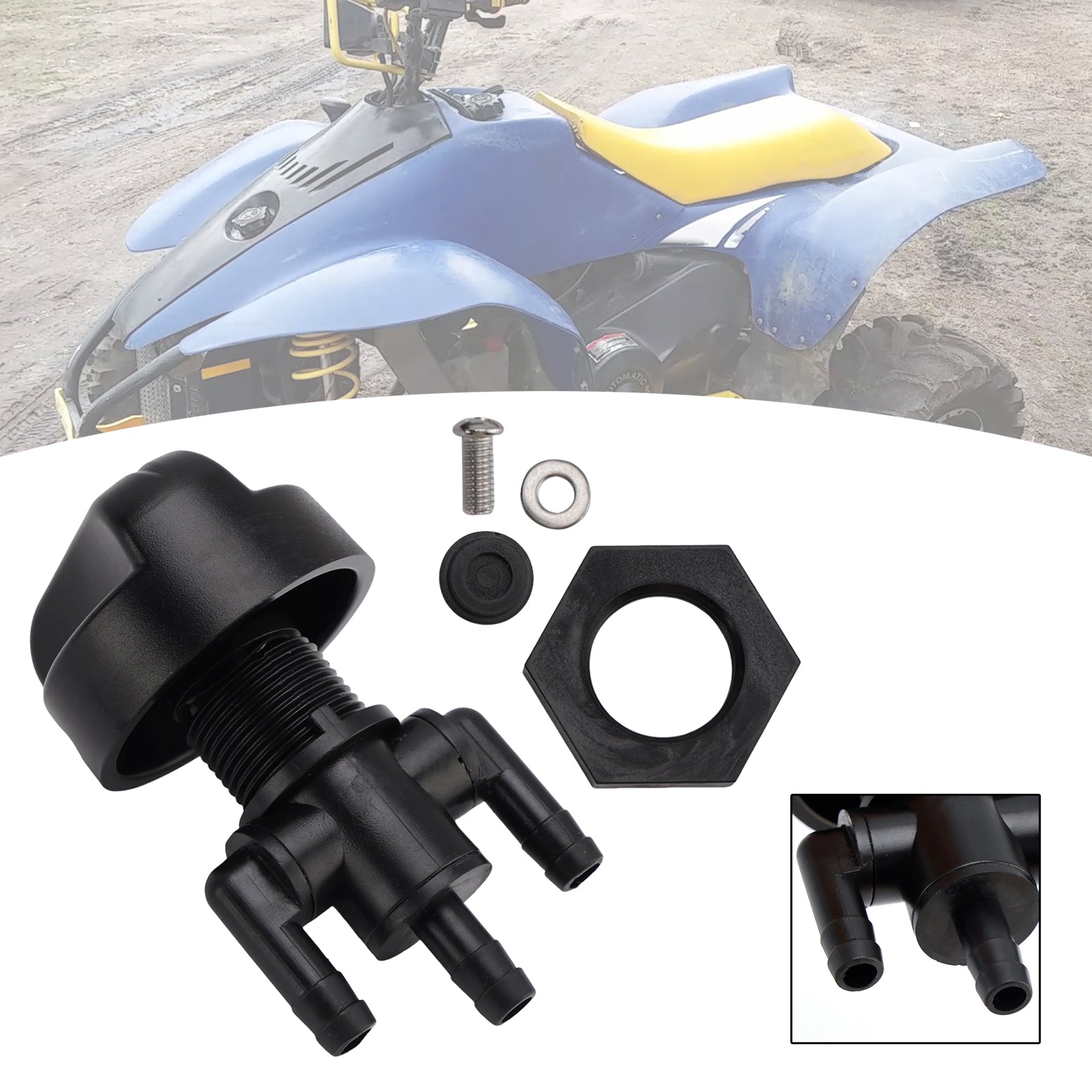 Polaris Scrambler 400 Trail Blazer Válvula de combustible Petcock 3 vías 7052154 Se adapta