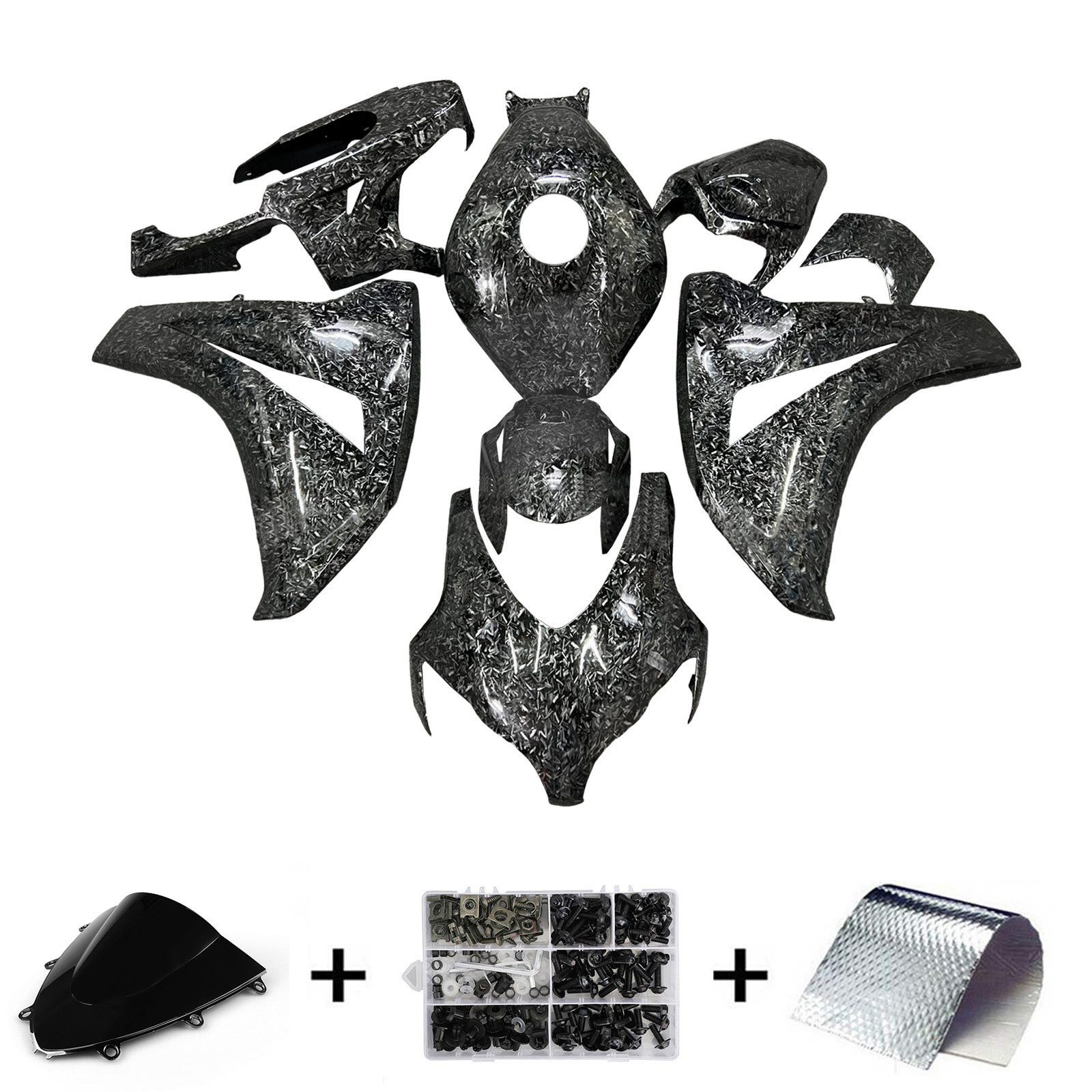 Amotopart 2008-2011 Honda Forged Carbone Fibre Pattern CBR1000RR Kit de carénage